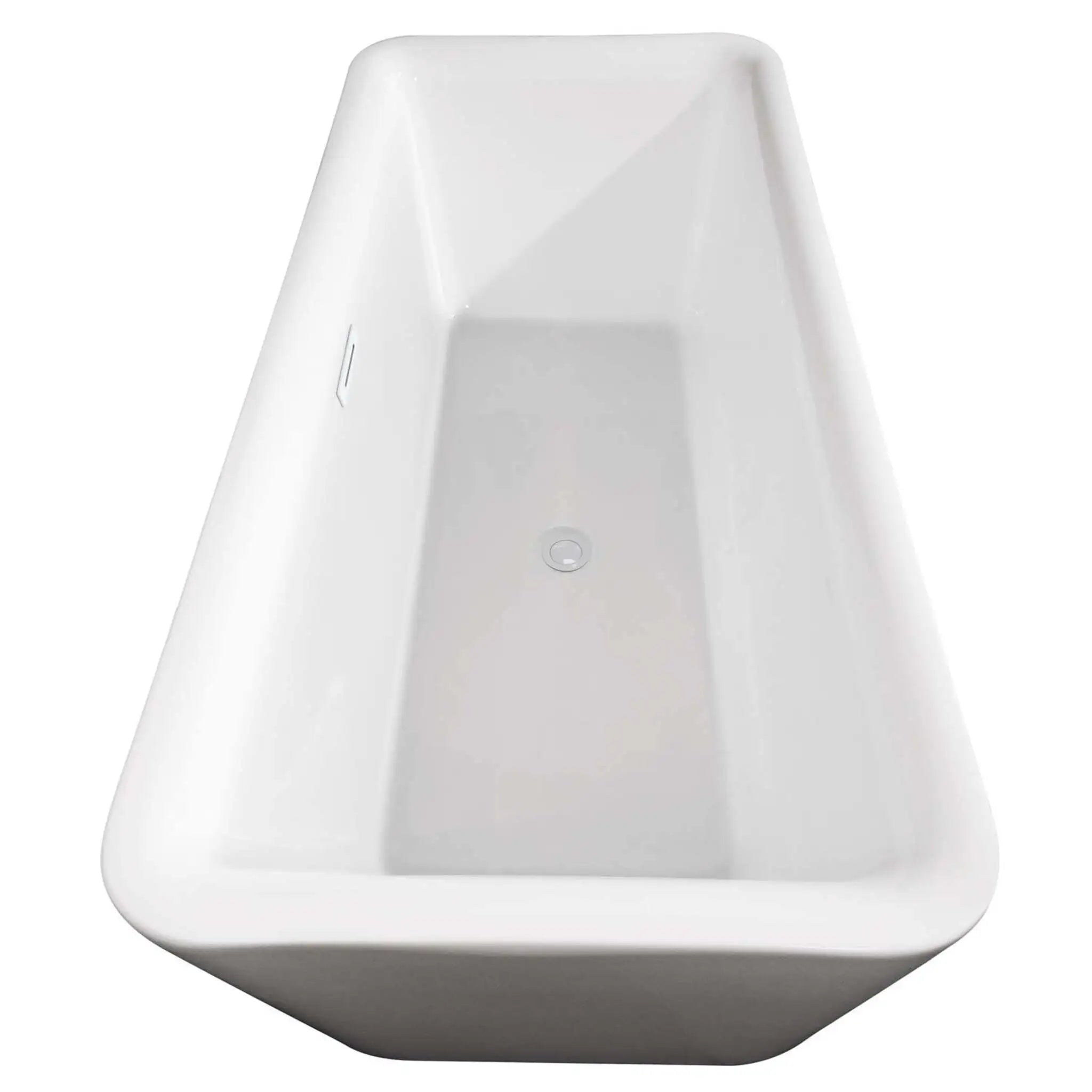 69" White Freestanding Bathtub with Matte Black Faucet - Emily by Wyndham (WCOBT100169SWATPBK) image 3