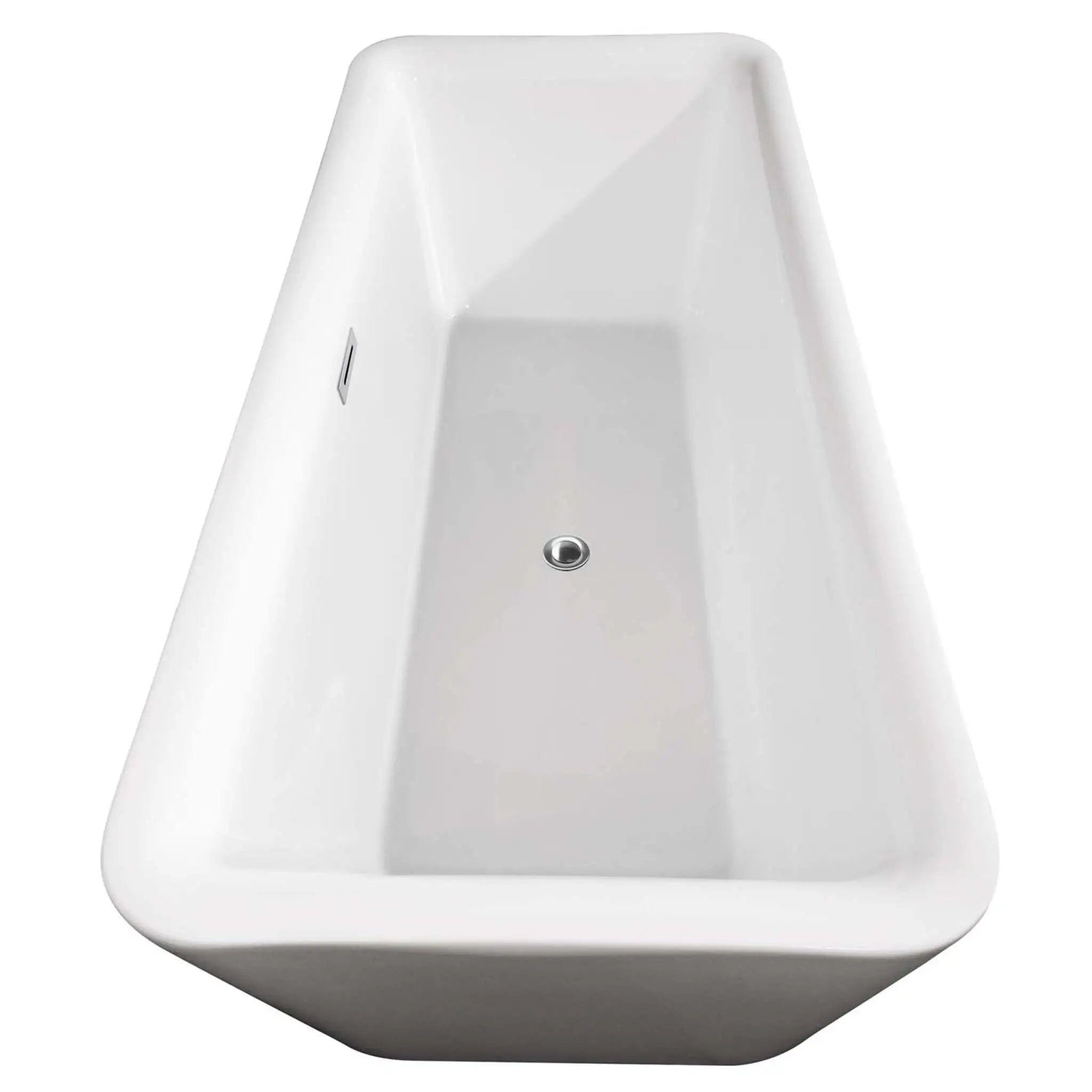 69" White Freestanding Bathtub with Polished Chrome Faucet - Emily by Wyndham (WCOBT100169ATP11PC) image 3