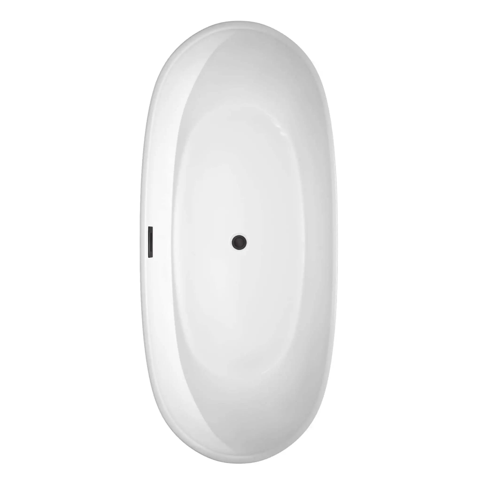 70" White Freestanding Bathtub, Matte Black Trim - Rebecca by Wyndham (WCOBT101470MBTRIM) image 3