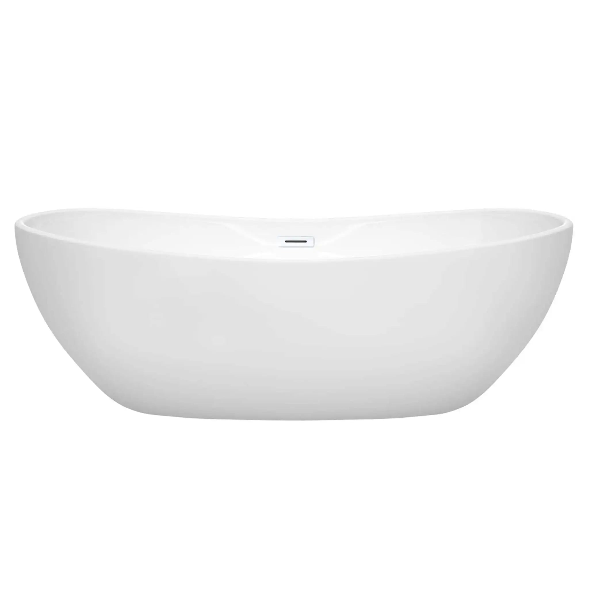 70" White Freestanding Bathtub - Rebecca by Wyndham (WCOBT101470SWTRIM) image 2