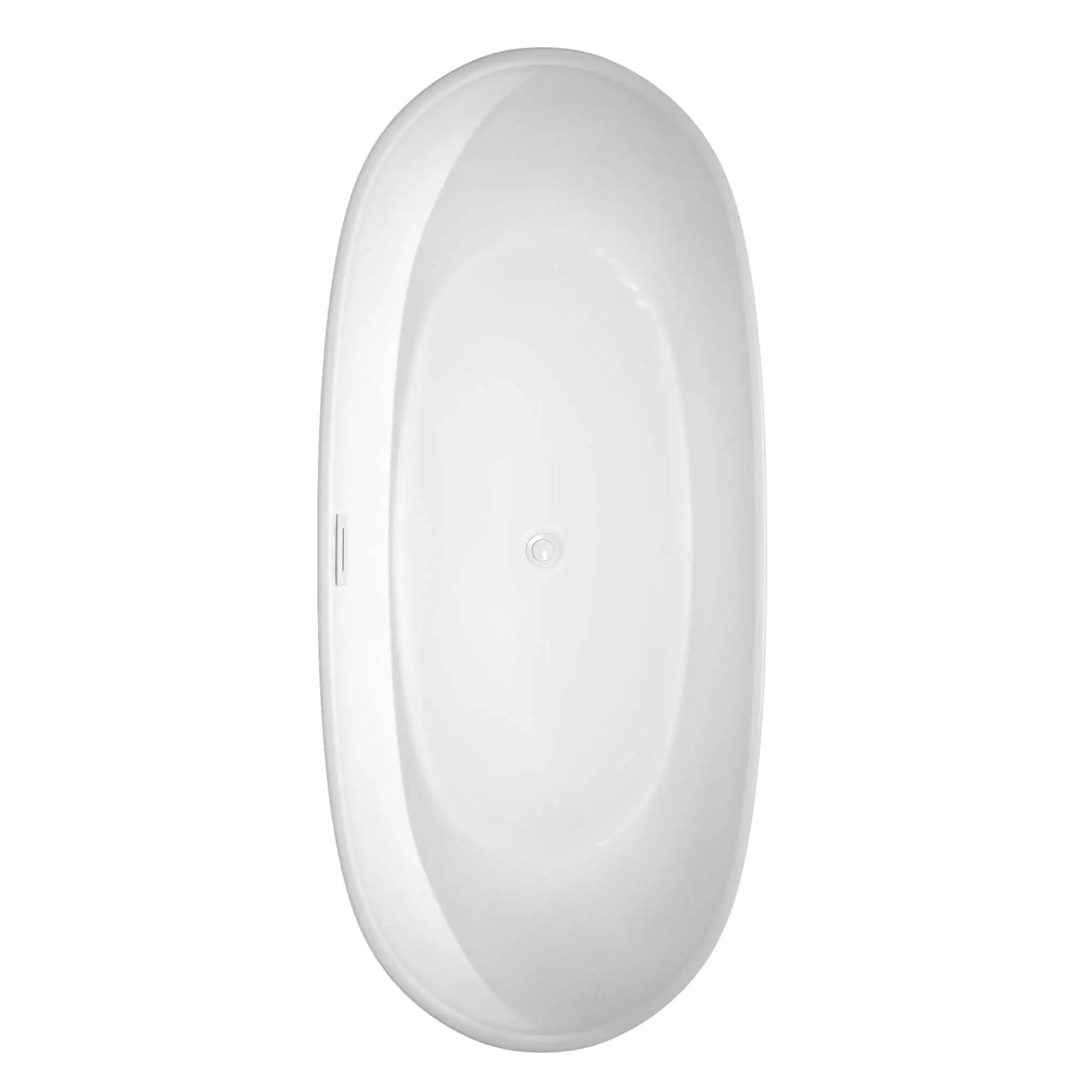 70" White Freestanding Bathtub with Matte Black Faucet - Rebecca by Wyndham (WCOBT101470SWATPBK) image 4