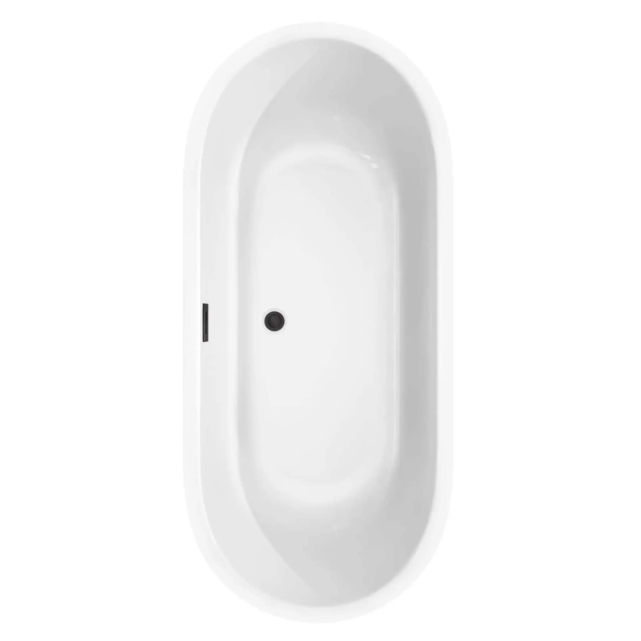 71" White Freestanding Bathtub, Matte Black Trim - Juliette by Wyndham (WCOBT101371MBTRIM) image 3