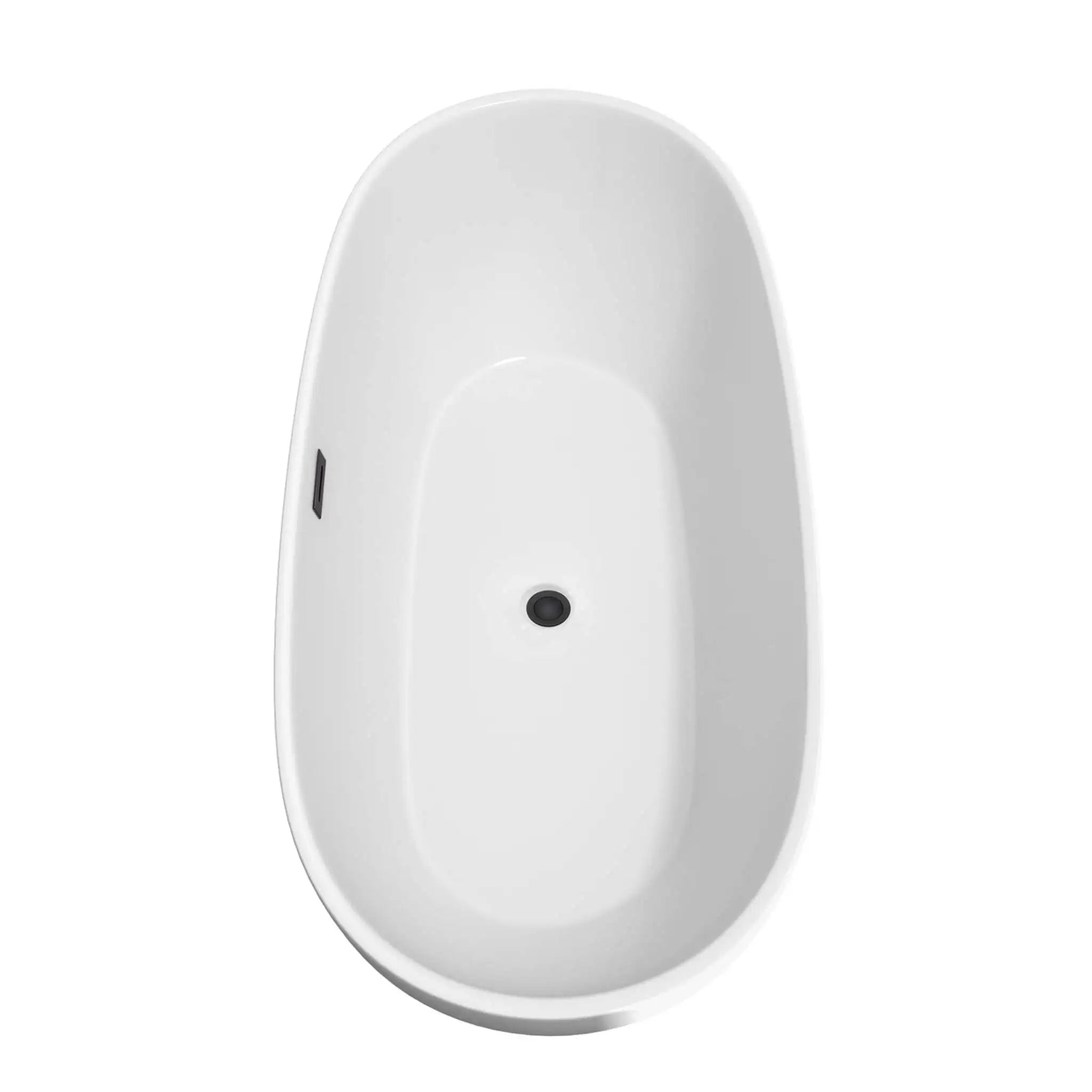 71" White Freestanding Bathtub, Matte Black Trim - Juno by Wyndham (WCBTK156171MBTRIM) image 4