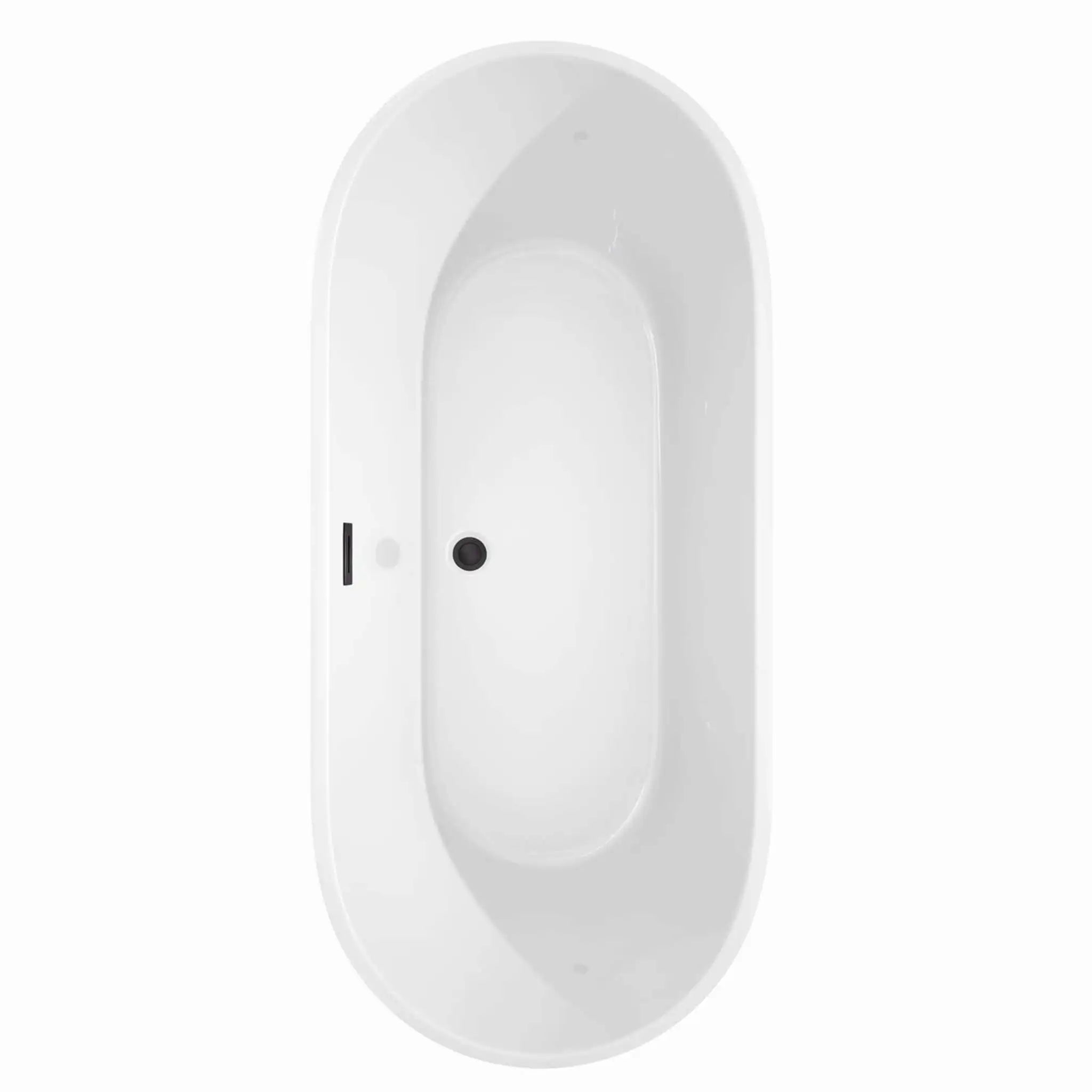 71" White Freestanding Bathtub with Matte Black Faucet - Carissa by Wyndham (WCOBT101271MBATPBK) image 4