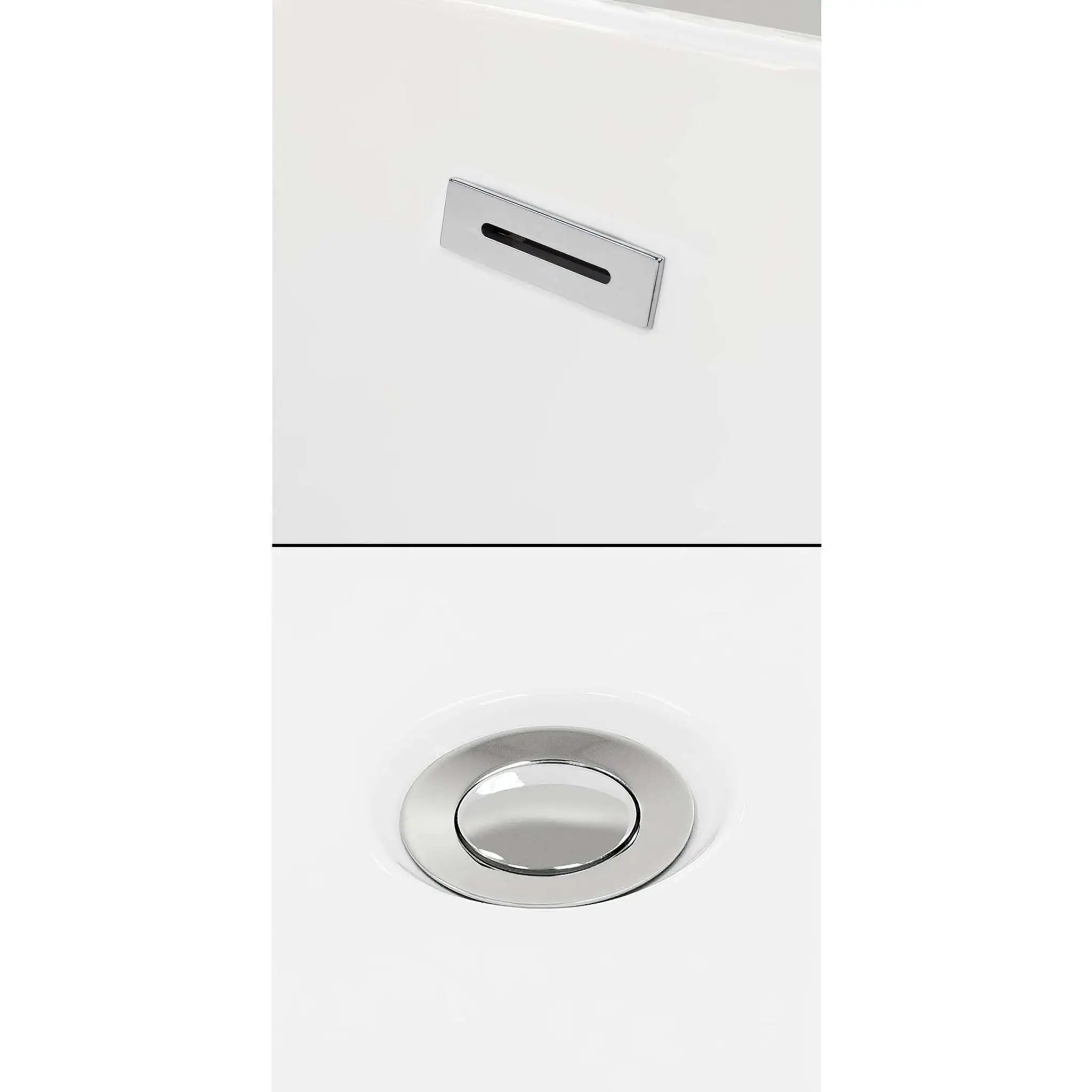 71" White Freestanding Bathtub with Polished Chrome Faucet - Juno by Wyndham (WCBTK156171PCATPBK) image 5