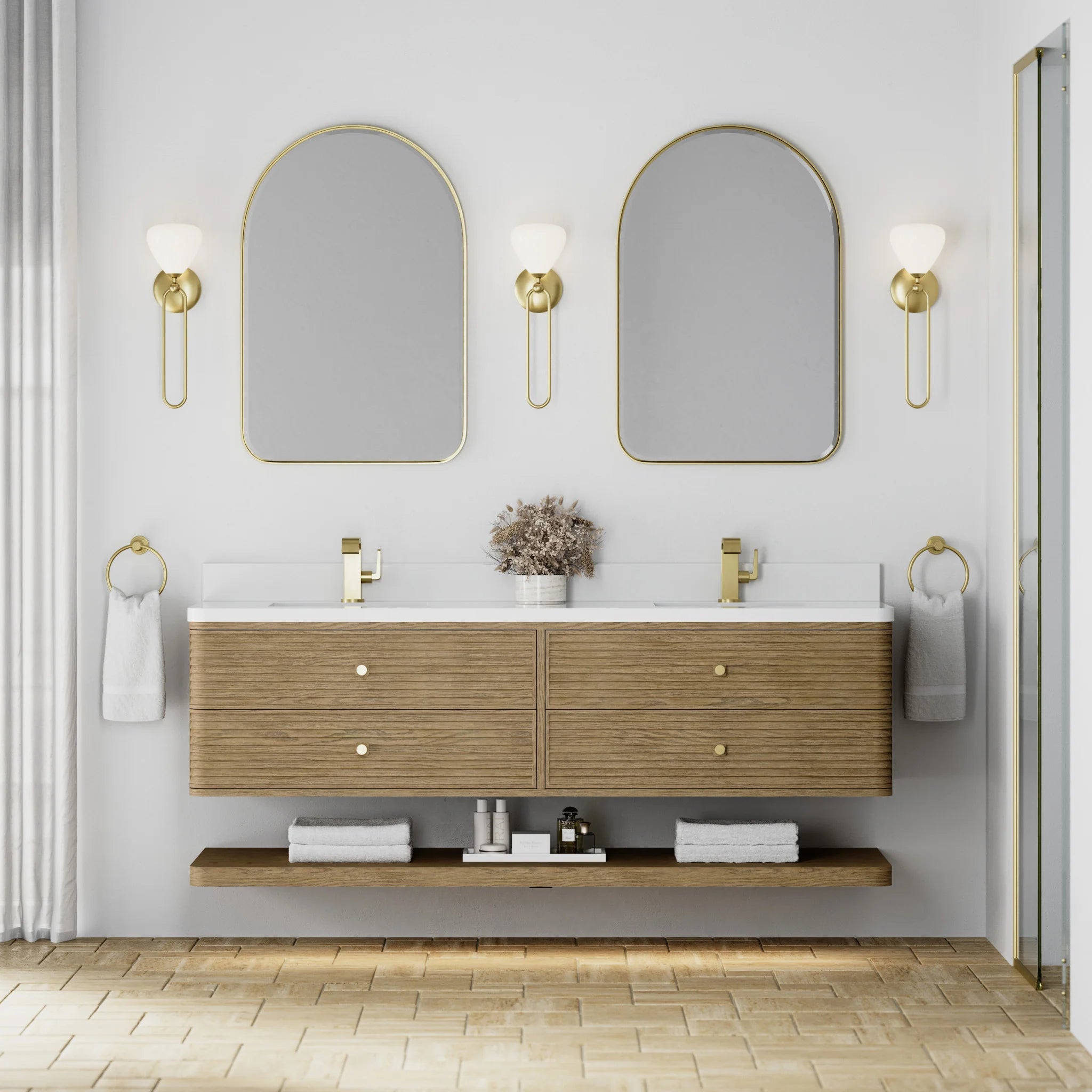 72" Allamari Double Vanity in Dune Mist by James Martin Vanities-White Zeus Silestone 4