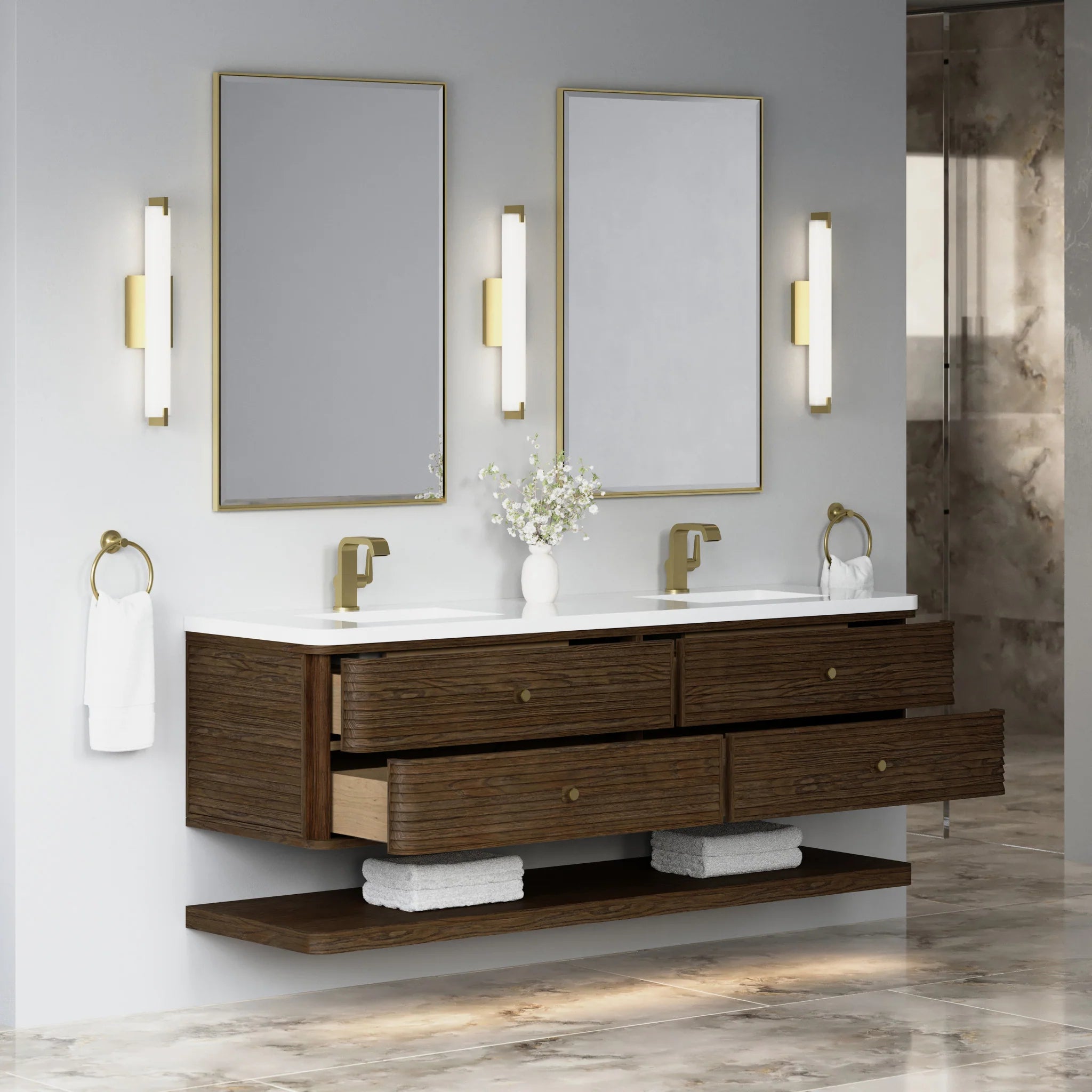 72" Allamari Double Vanity in Sable by James Martin Vanities-White Zeus Silestone 6