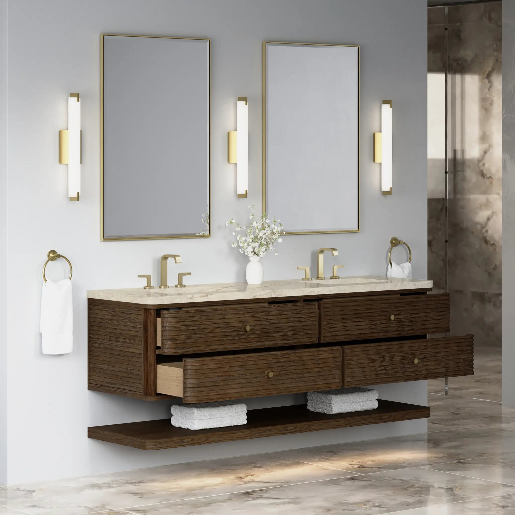 72 Allamari Double Vanity In Sable Power Enabled Tajnar Eclos 8 Widespread 7