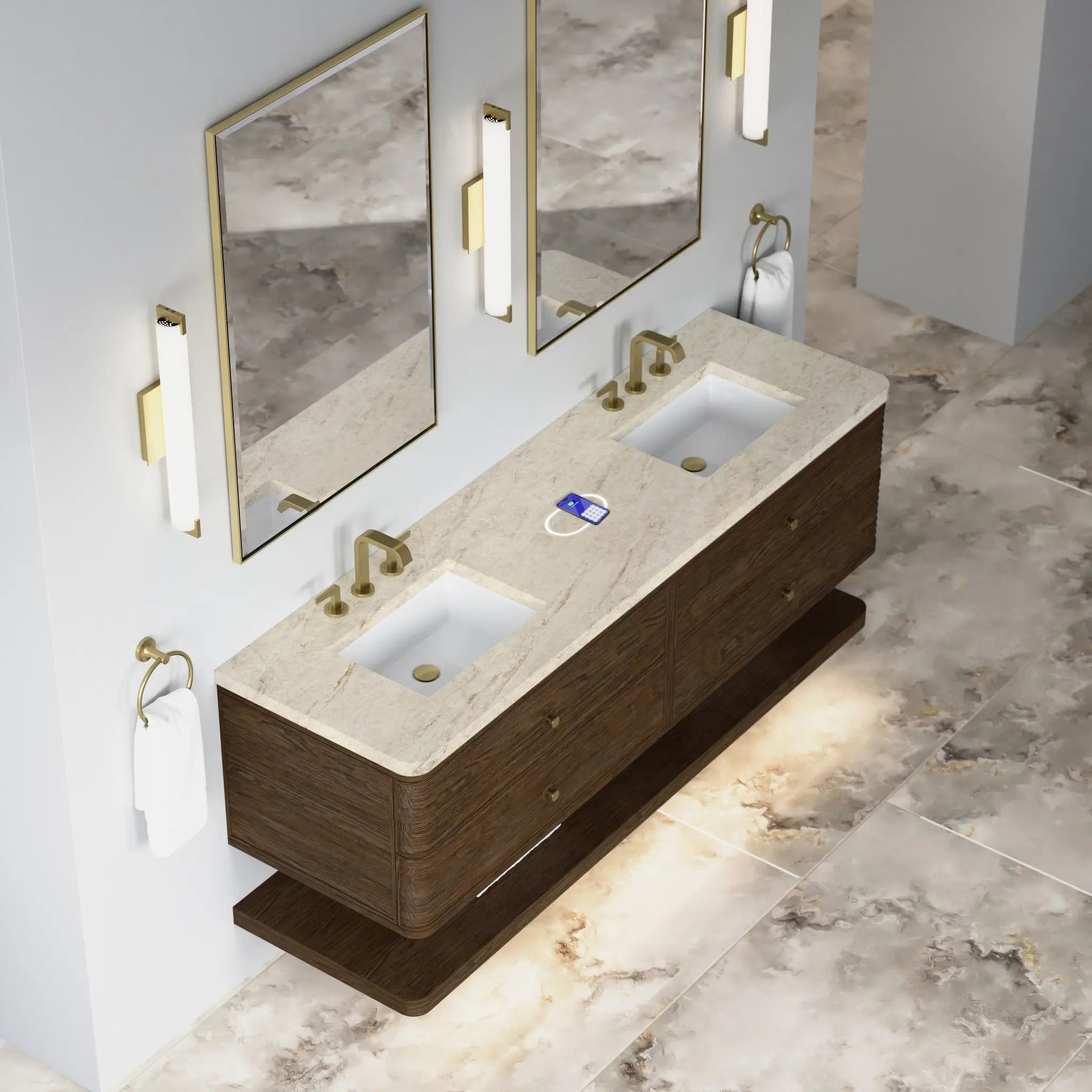 72 Allamari Double Vanity In Sable Power Enabled Tajnar Eclos 8 Widespread 9
