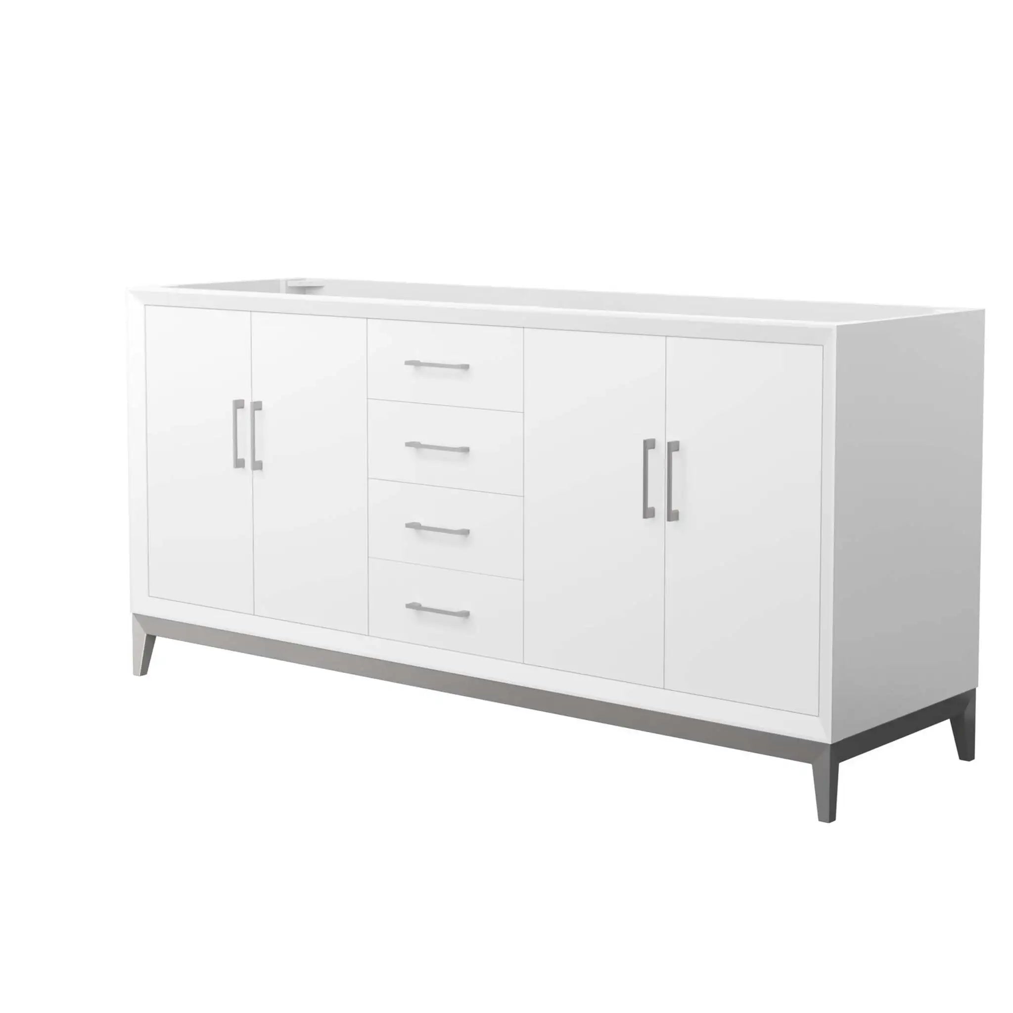 72" Amici Double Bathroom Vanity in White with Brushed Nickel Trim by Wyndham