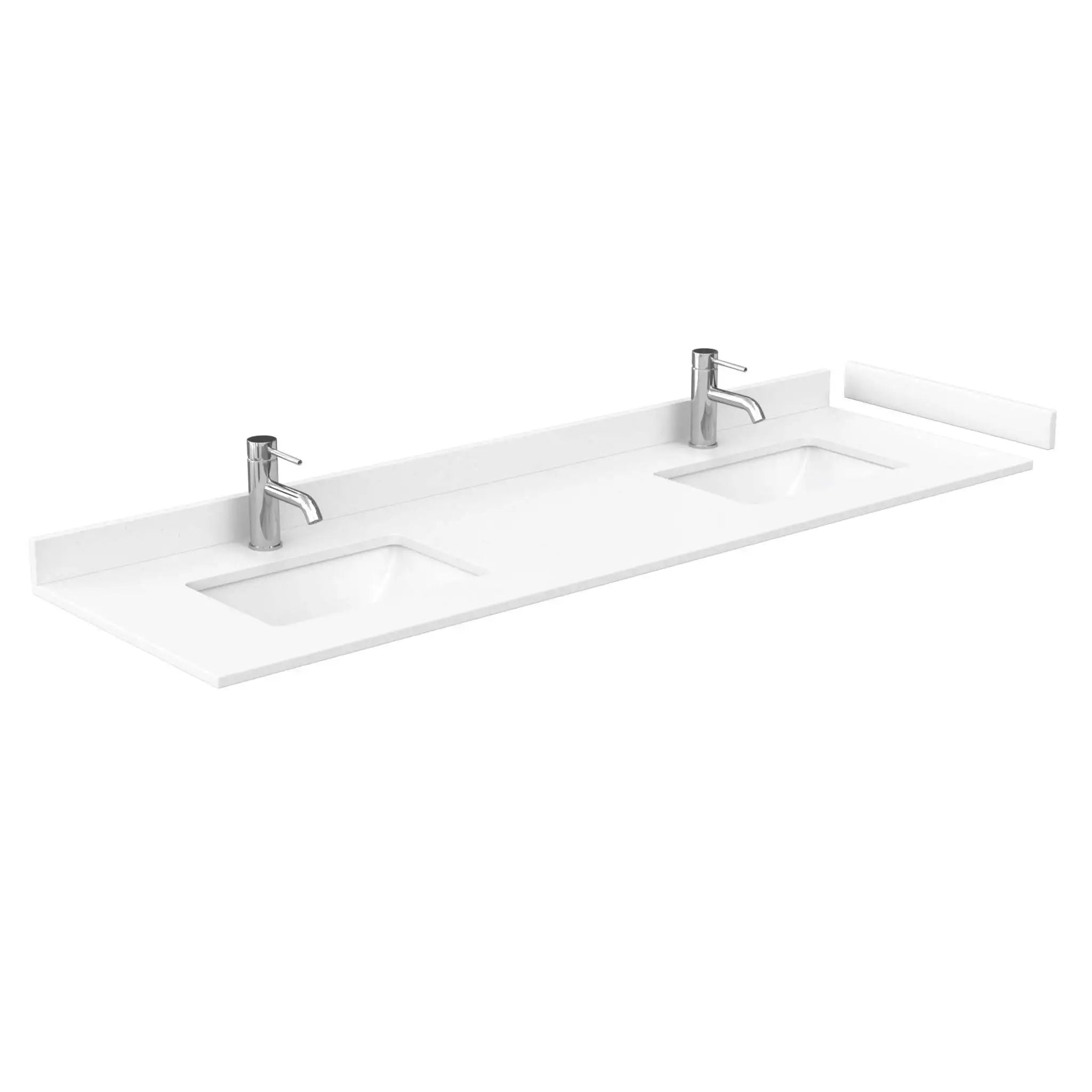 72" Amici Double Bathroom Vanity in White with Matte Black Trim by Wyndham