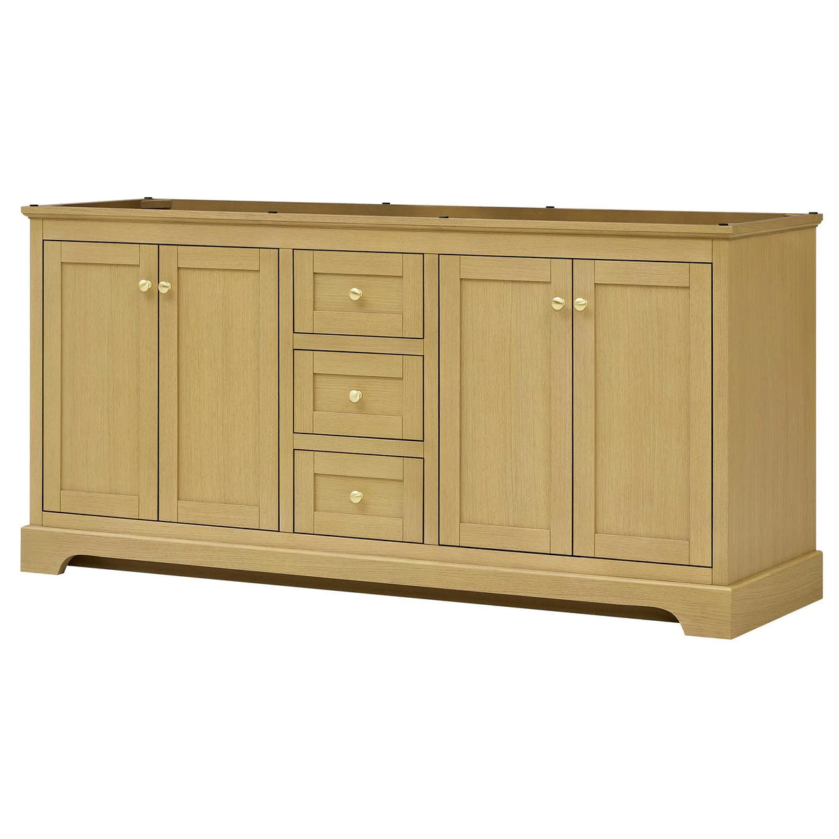 72" Avery Double Bathroom Vanity Honey Oak Brushed Gold Trim by wyndham View 44