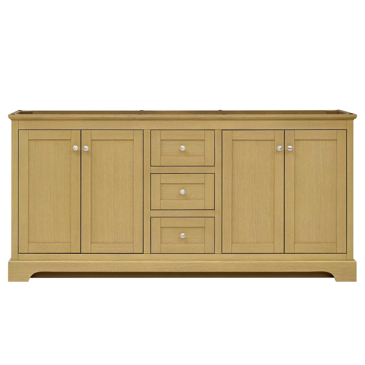 72" Avery Double Bathroom Vanity Honey Oak Polished Chrome Trim by wyndham View 41