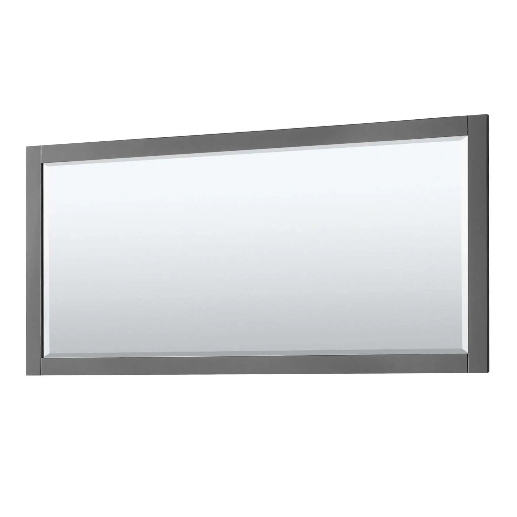 72" Avery Double Bathroom Vanity in Dark Gray with Matte Black Trim & 70" Mirror by Wyndham