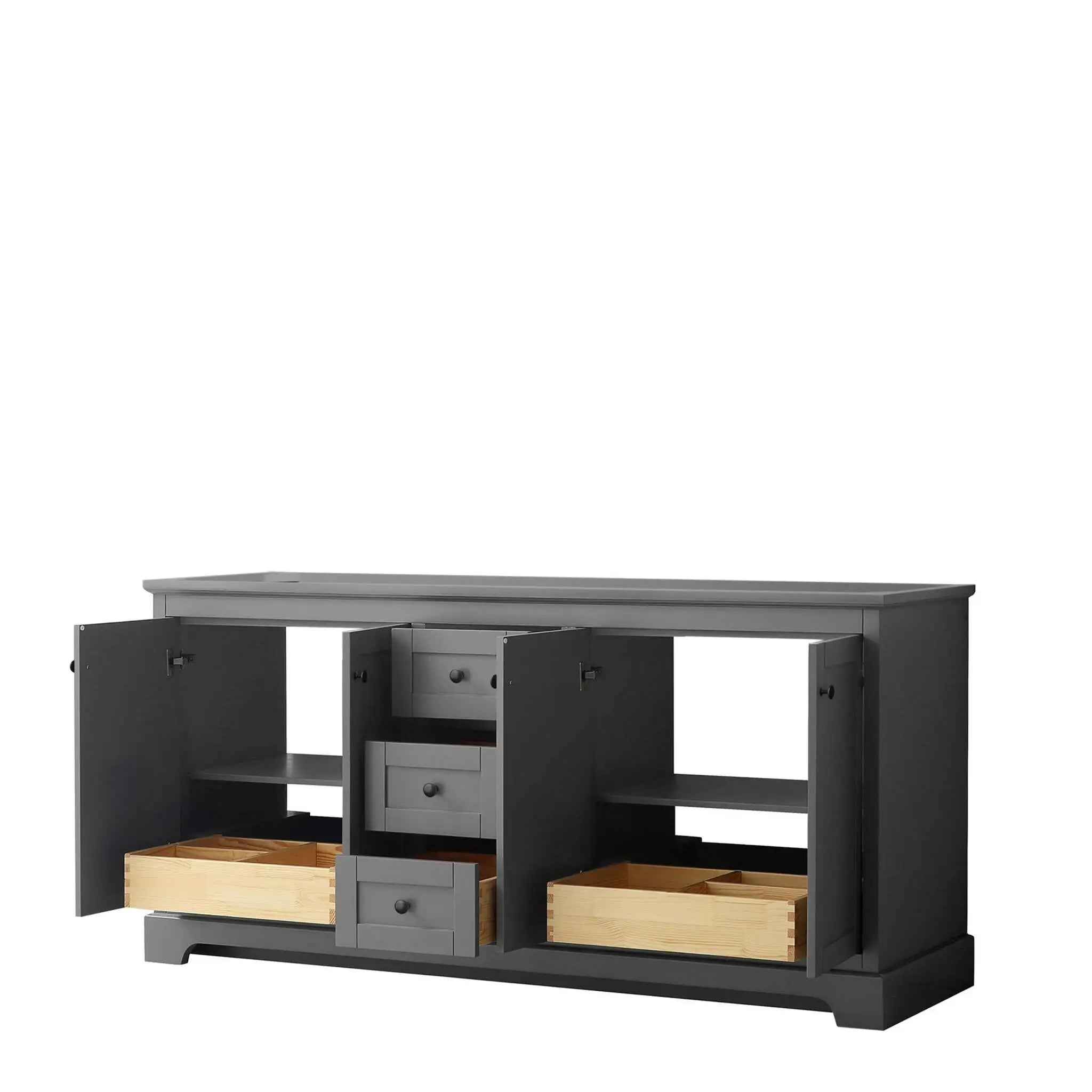 72" Avery Double Bathroom Vanity in Dark Gray with Matte Black Trim by Wyndham