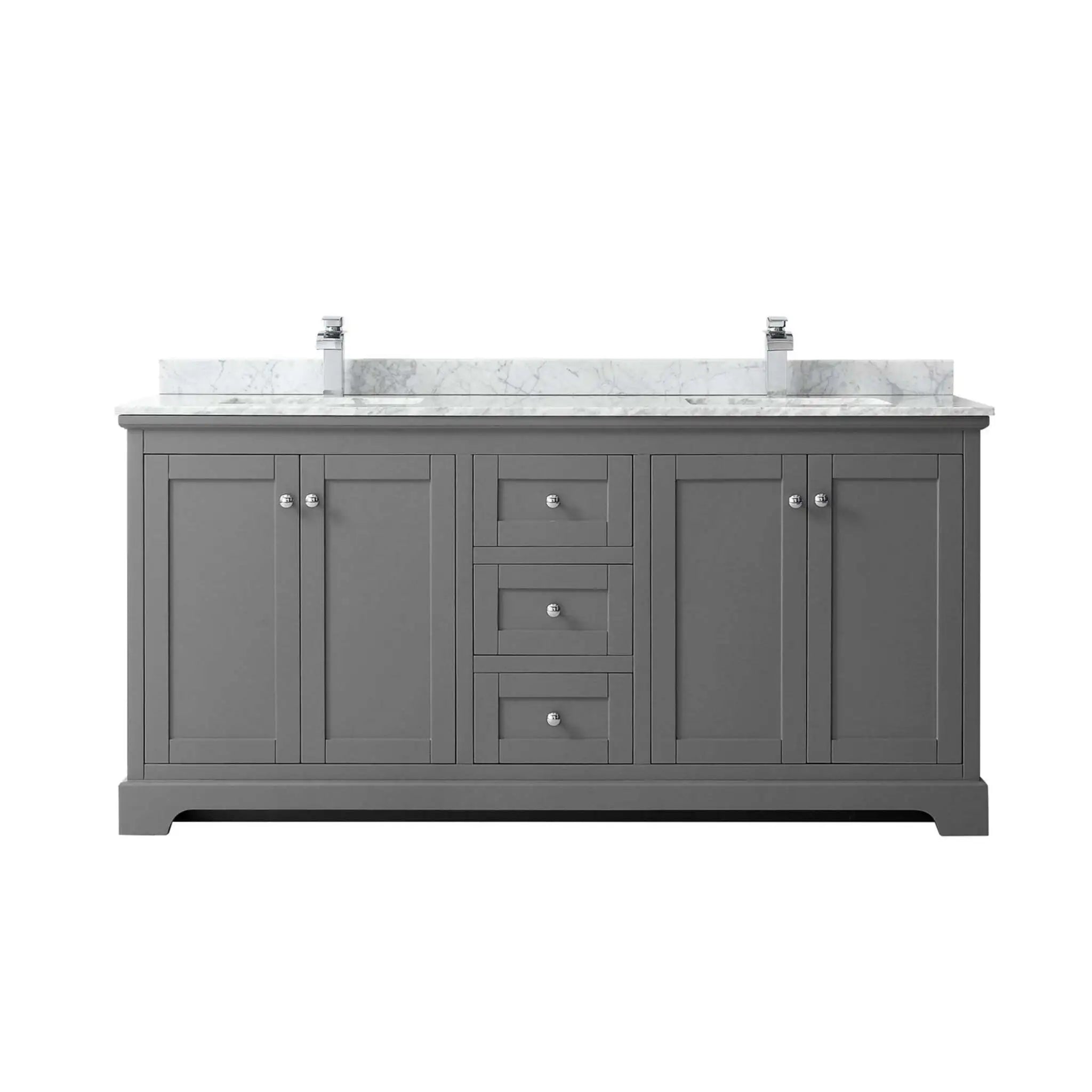 72" Avery Double Bathroom Vanity in Dark Gray with Polished Chrome Trim by Wyndham