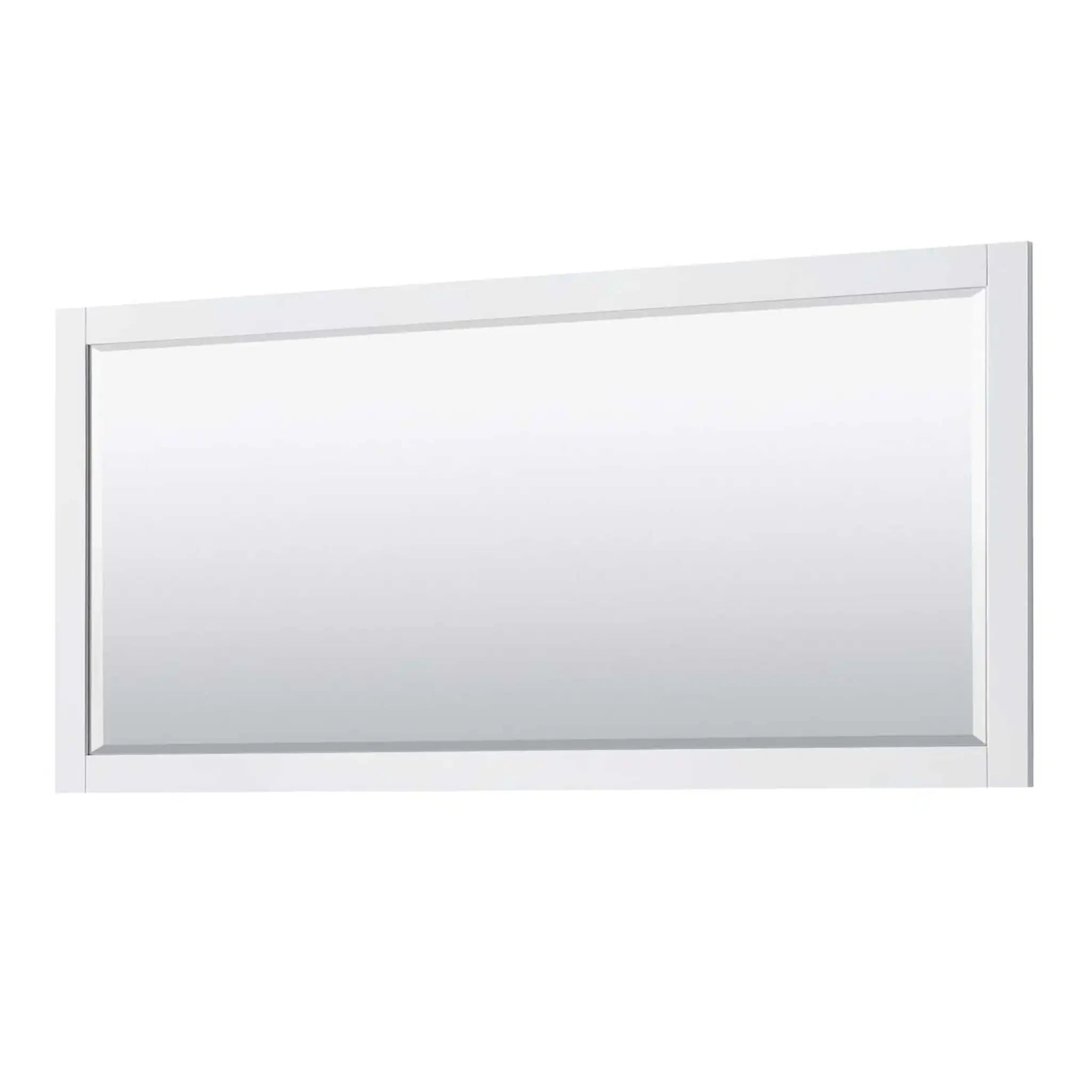 72" Avery Double Bathroom Vanity in White with Matte Black Trim & 70" Mirror by Wyndham