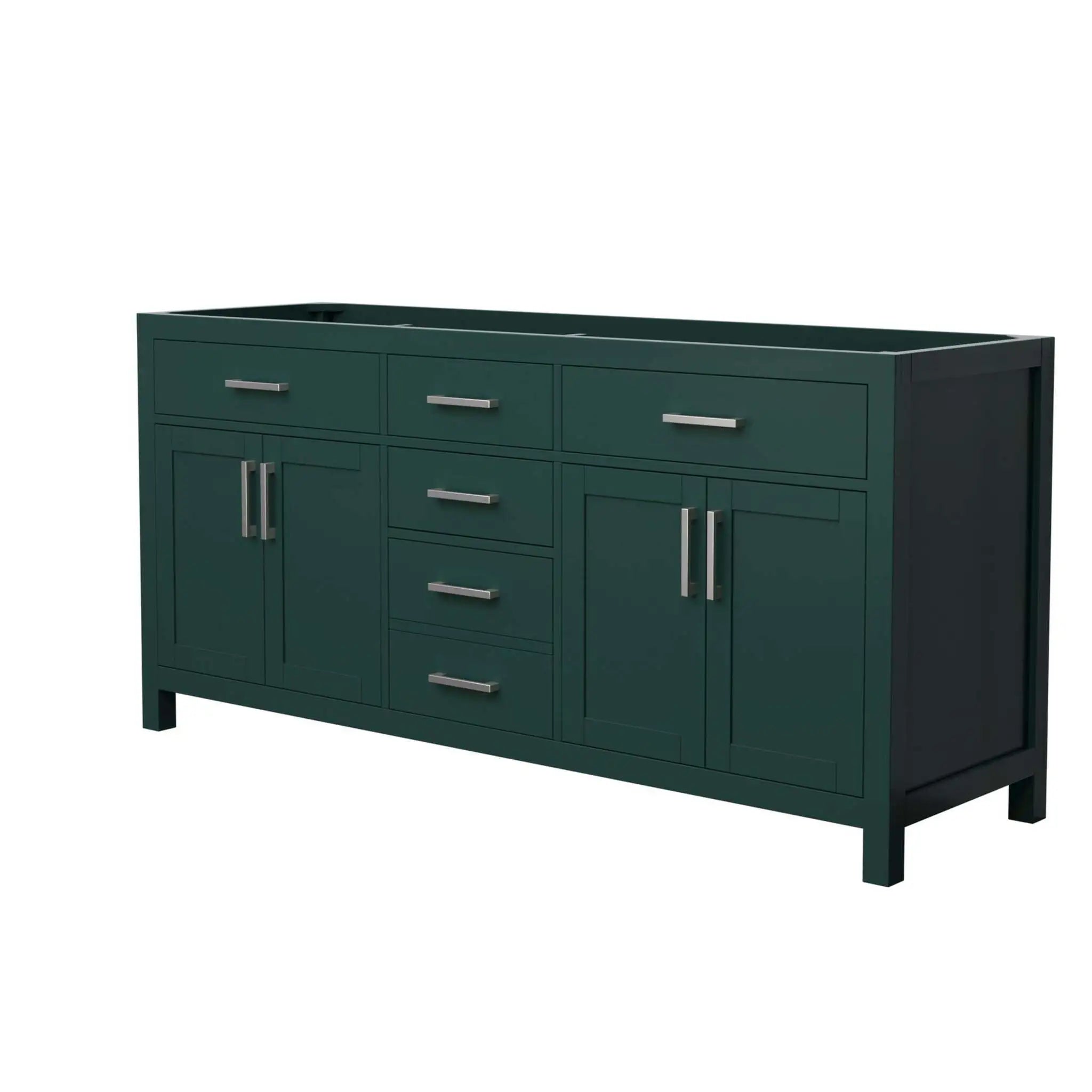 72" Beckett Double Bathroom Vanity in Green with Brushed Nickel Trim by Wyndham