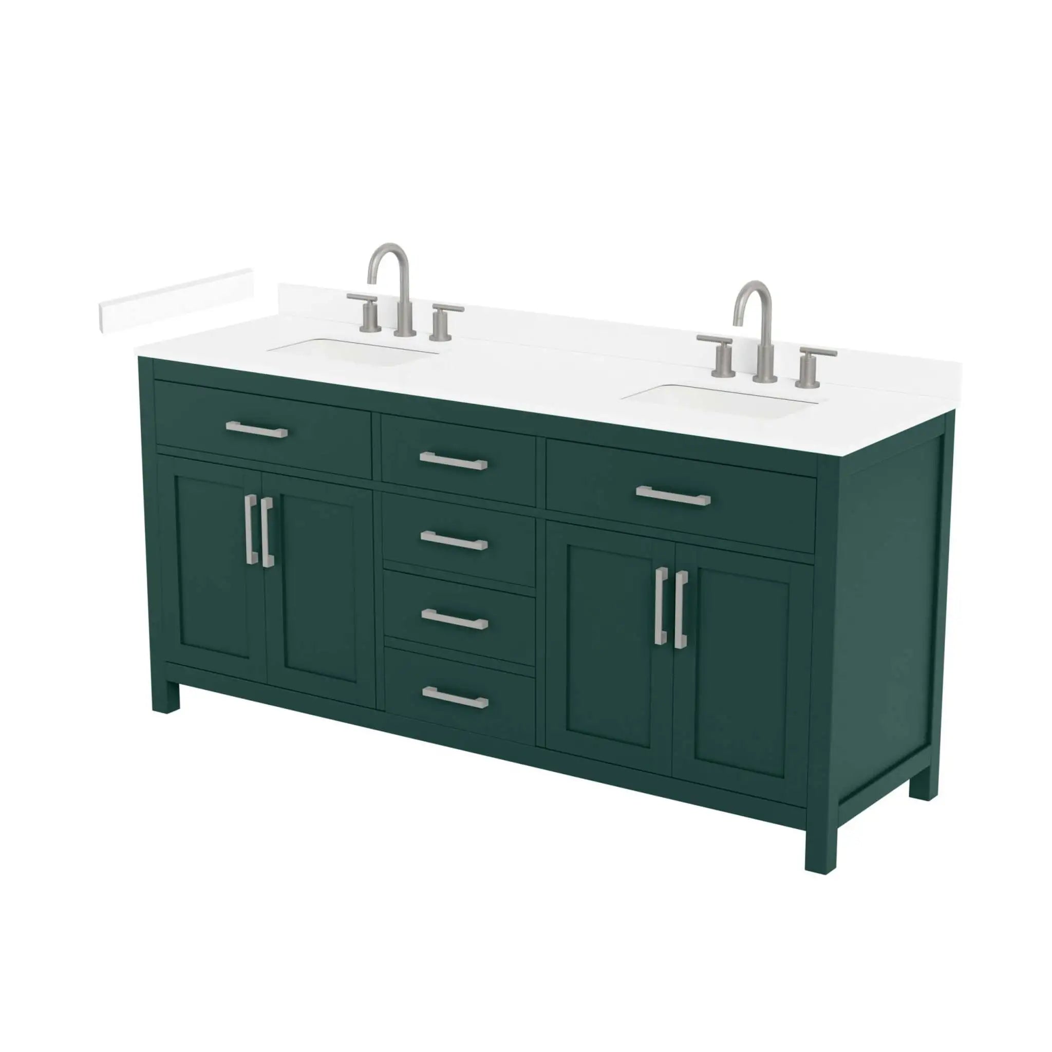 72" Beckett Double Bathroom Vanity in Green with Brushed Nickel Trim by Wyndham