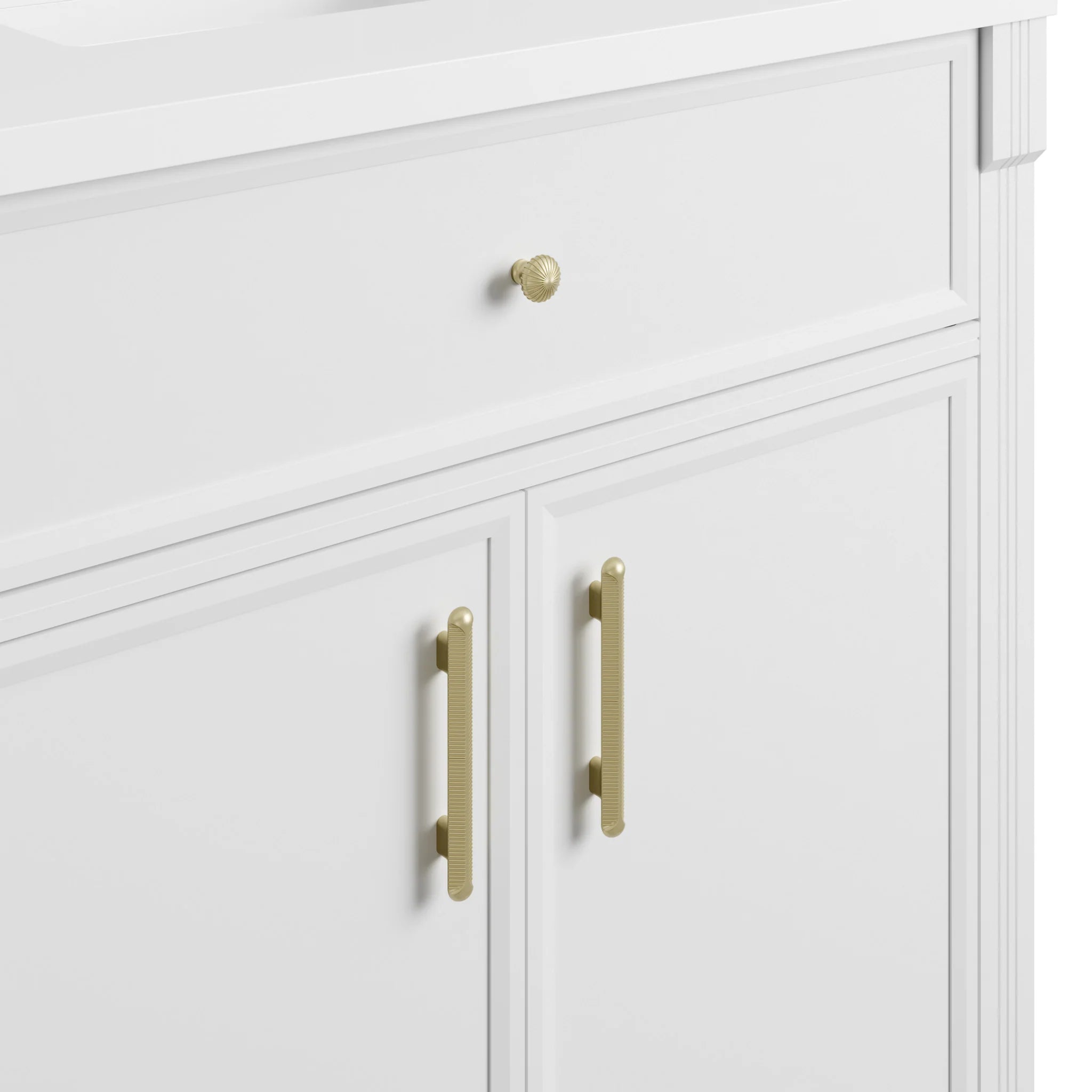 72" Bellshire Double Vanity in Bright White by James Martin Vanities-Carrara White Marble 10