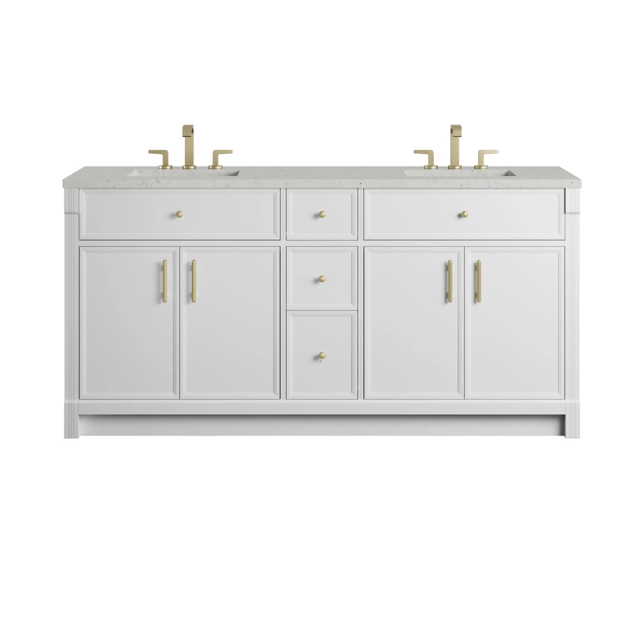 72" Bellshire Double Vanity in Bright White by James Martin Vanities-Lime Delight Silestone 