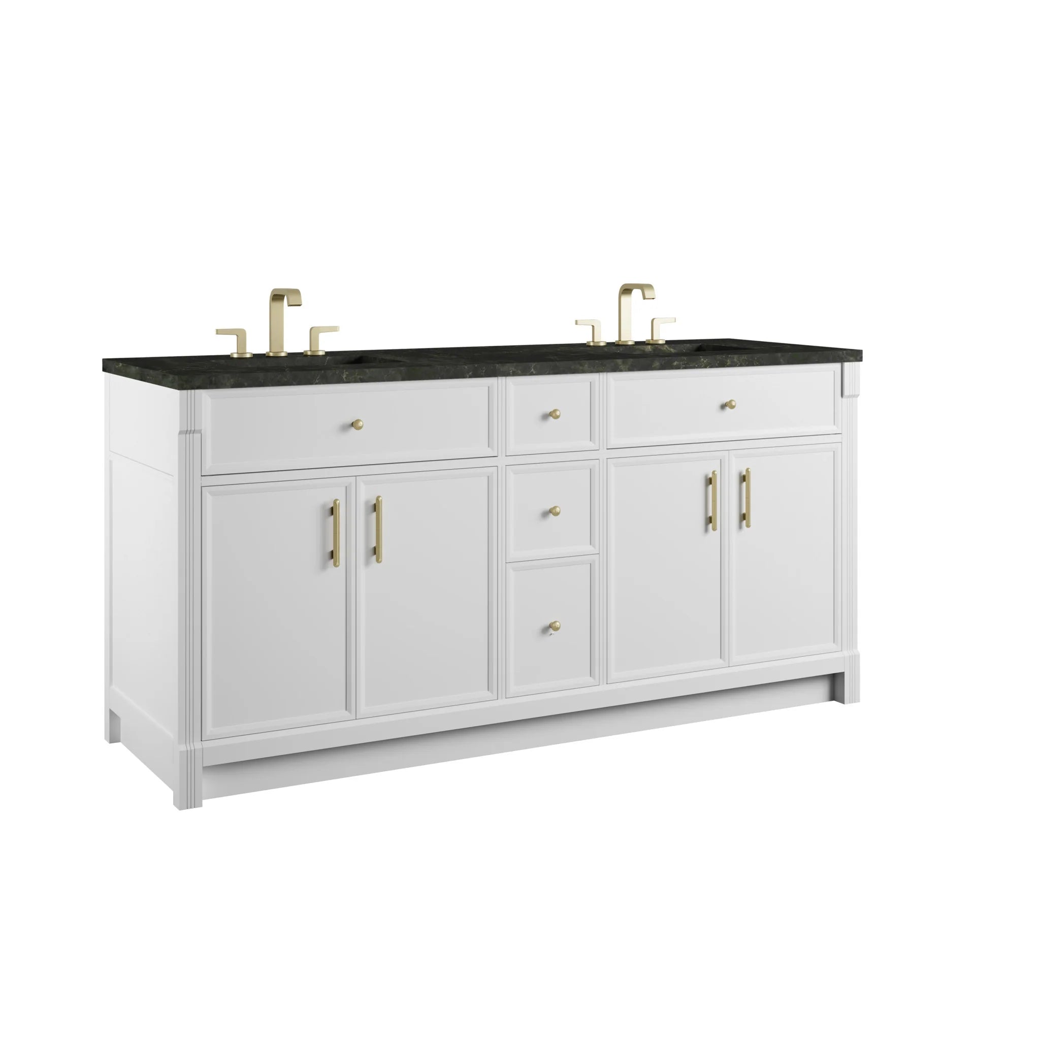 72" Bellshire Double Vanity in Bright White by James Martin Vanities-Phantome Eclos 6