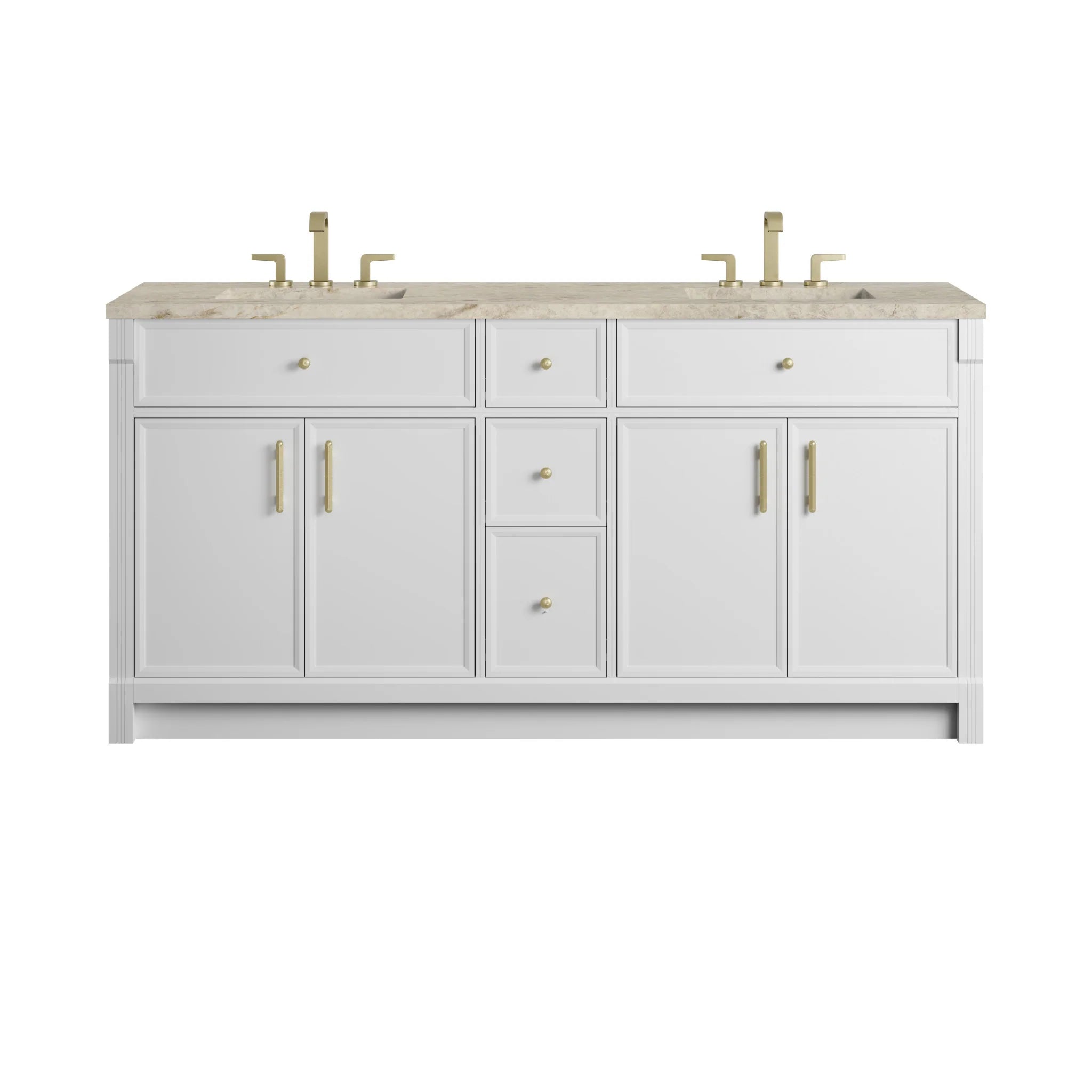 72" Bellshire Double Vanity in Bright White by James Martin Vanities-Tajnar Eclos 