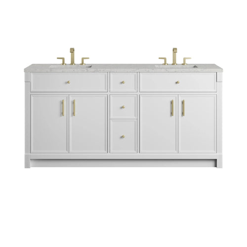 72" Bellshire Double Vanity in Bright White w/FreePower Wireless Charger by James Martin Vanities