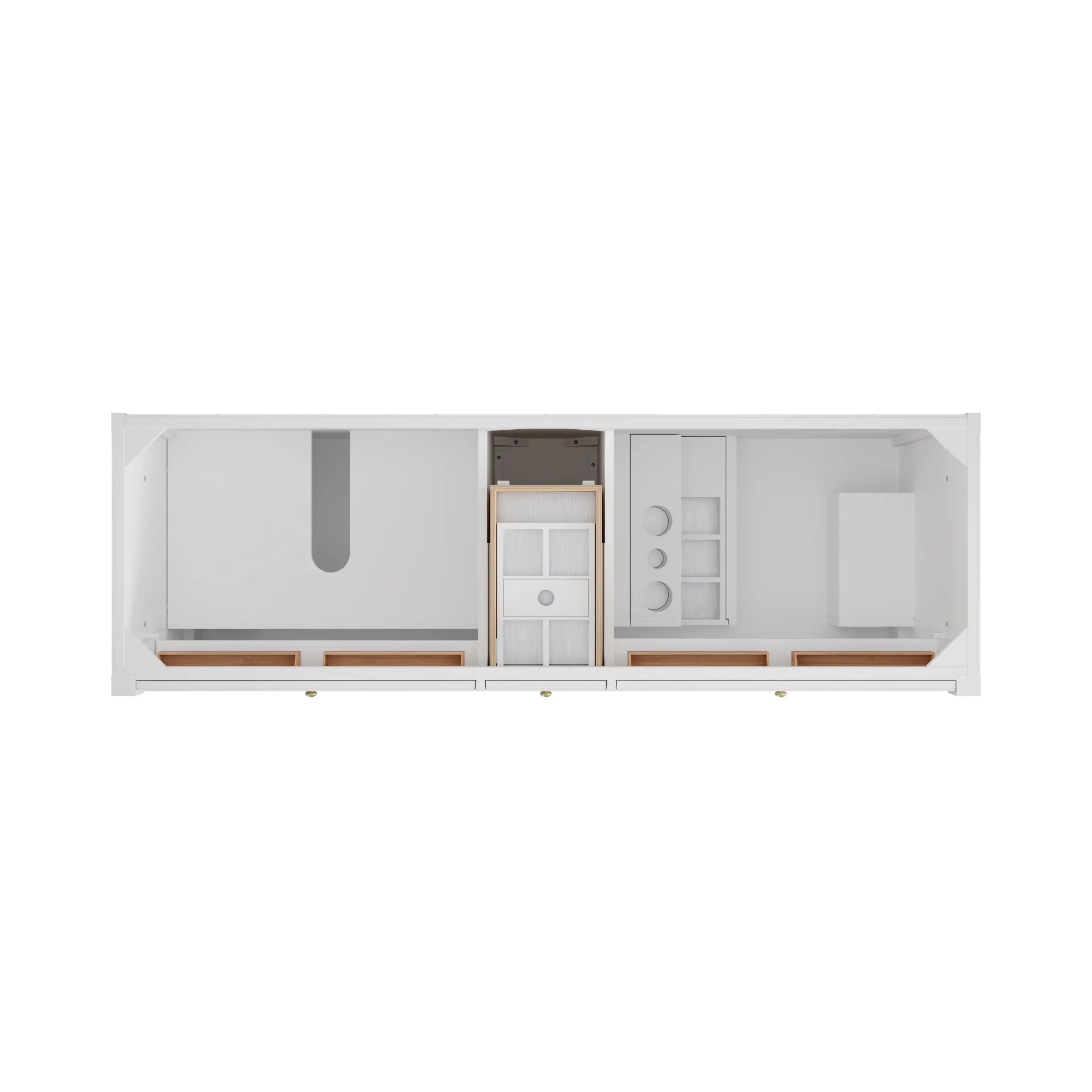 72" Bellshire Double Vanity in Bright White w/FreePower Wireless Charger by James Martin Vanities-Parisien Bleu Silestone 1