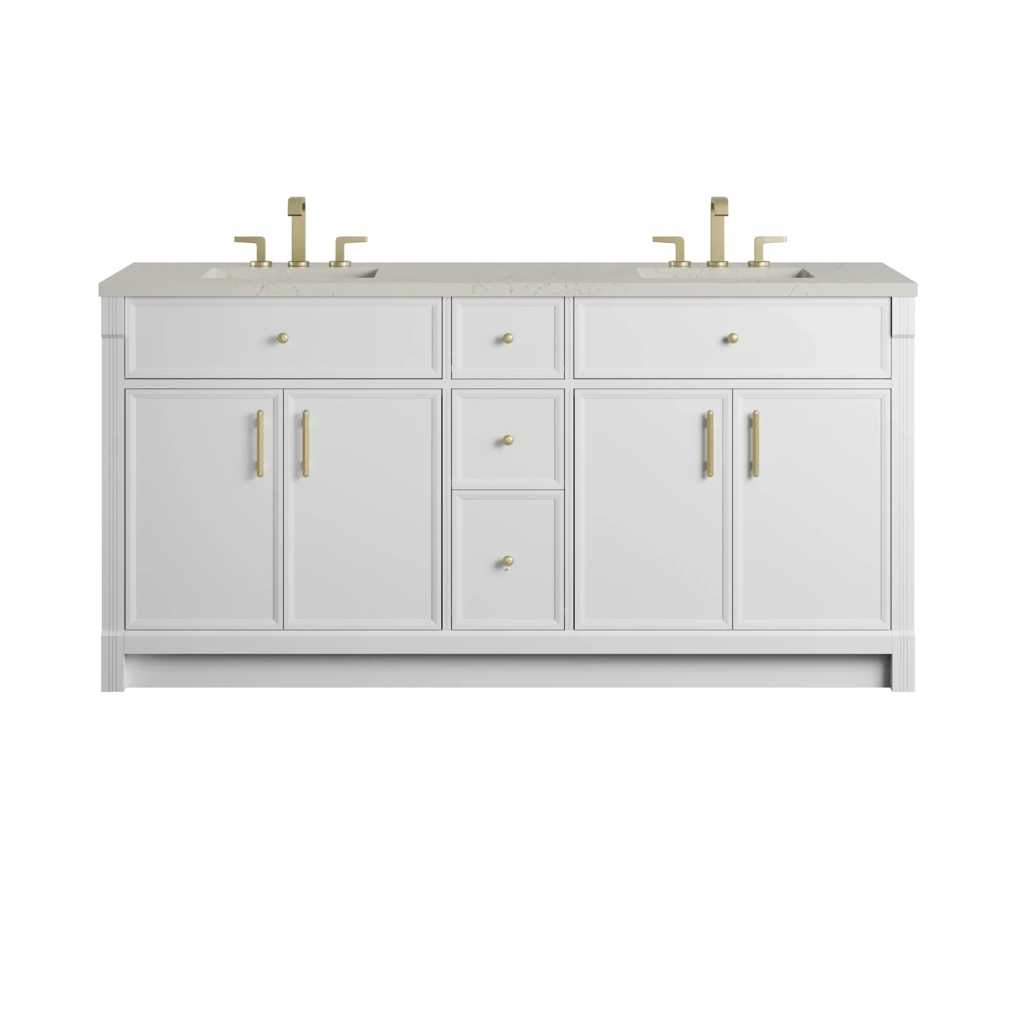 72" Bellshire Double Vanity in Bright White by James Martin Vanities - AURA Modern Home
