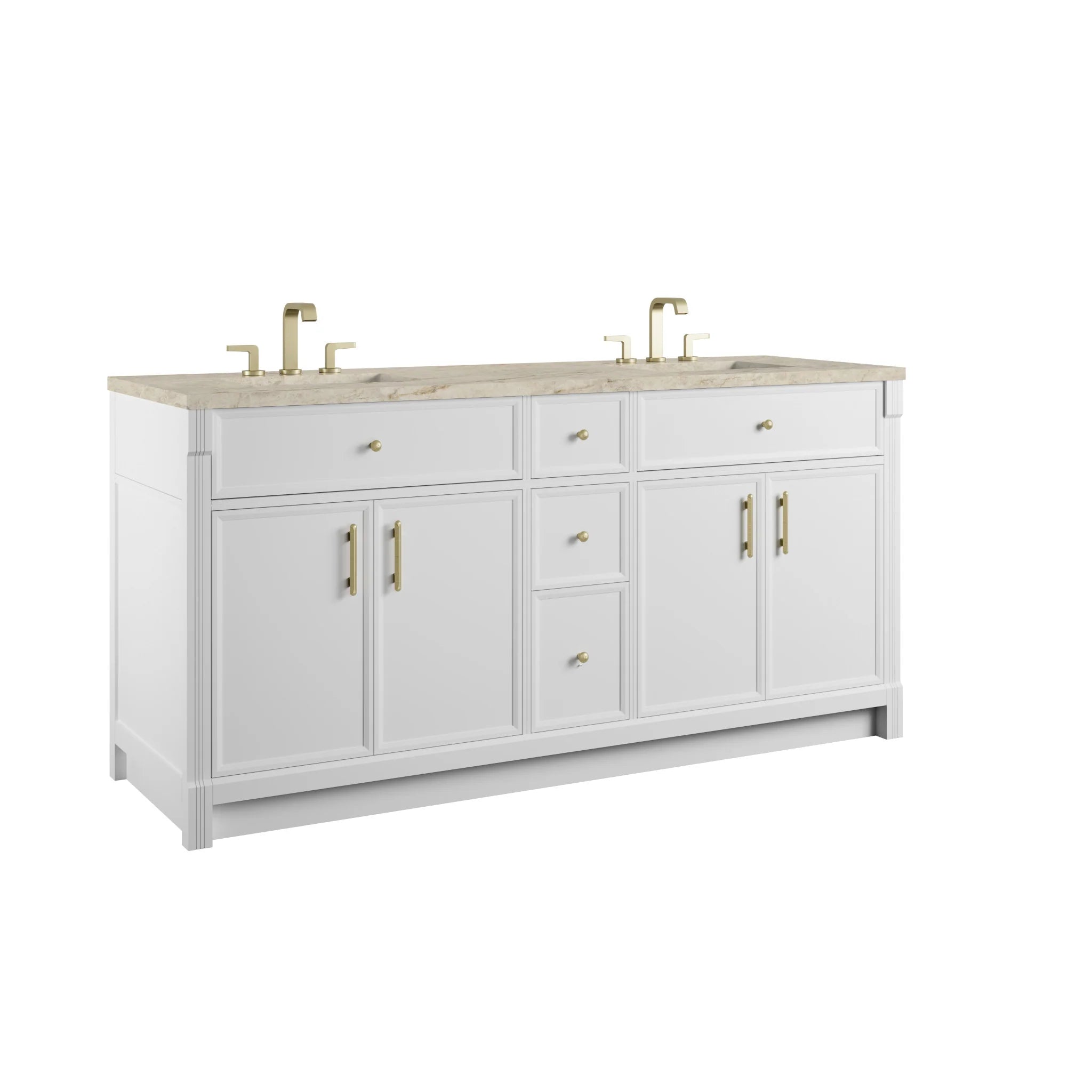 72" Bellshire Double Vanity in Bright White w/FreePower Wireless Charger by James Martin Vanities-Tajnar Eclos 10