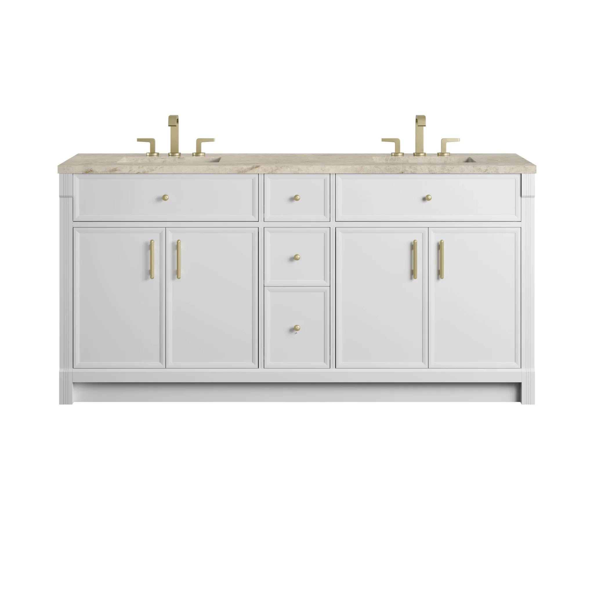 72" Bellshire Double Vanity in Bright White by James Martin Vanities - AURA Modern Home