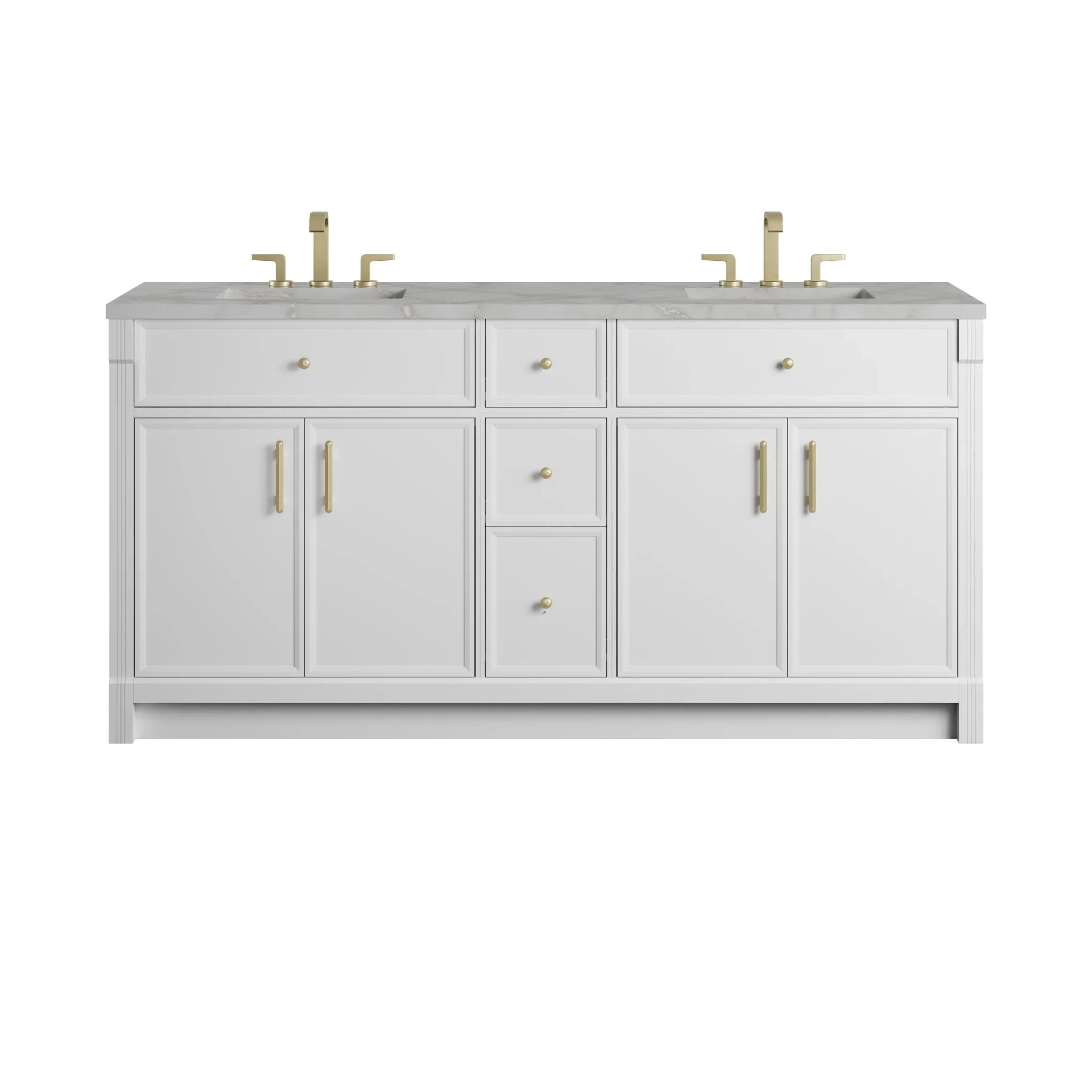 72" Bellshire Double Vanity in Bright White by James Martin Vanities - AURA Modern Home