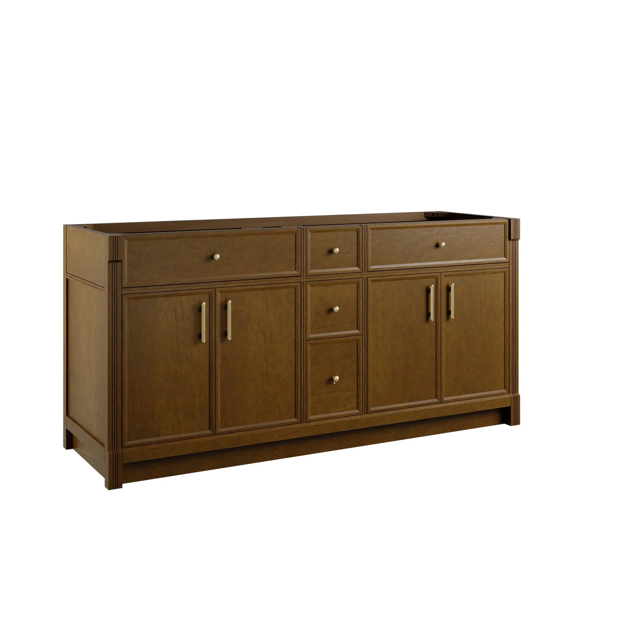 72" Bellshire Double Vanity in Honey Oak w/FreePower Wireless Charger by James Martin Vanities-Eternal Jasmine Pearl Silestone 8