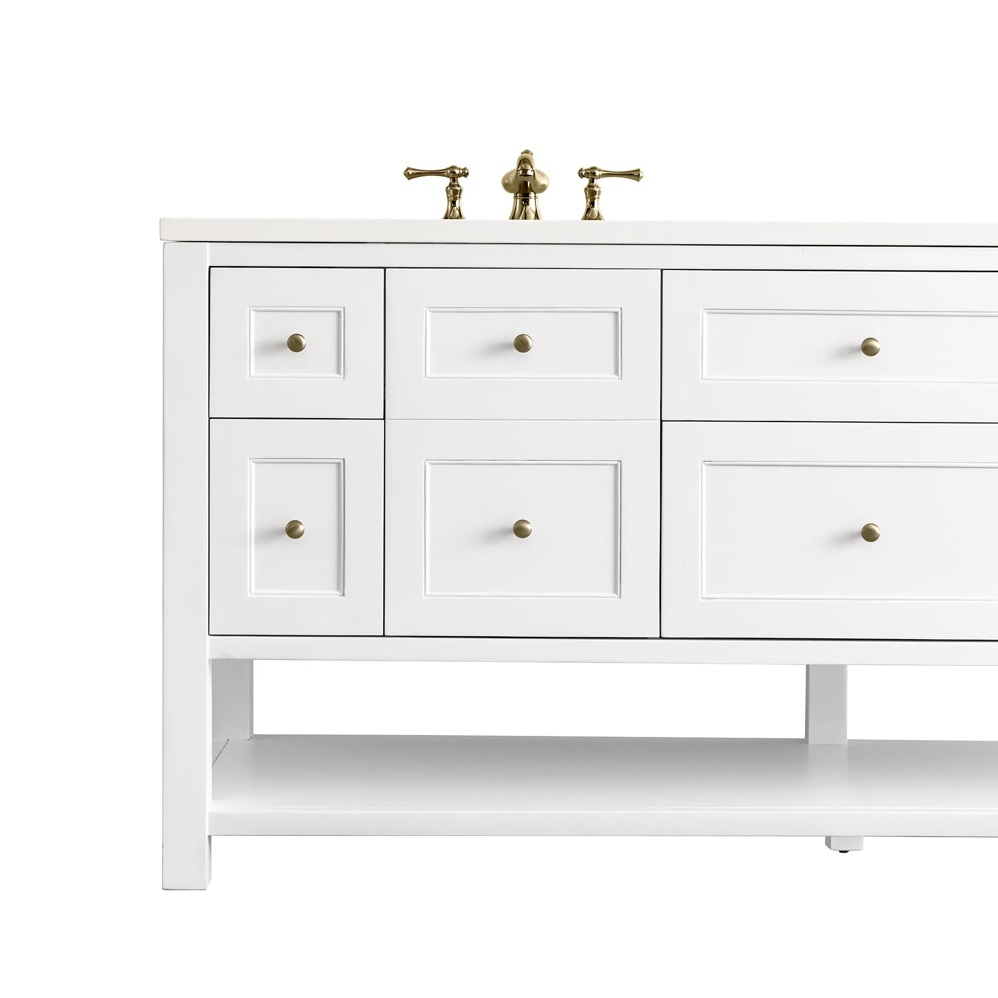 72" Breckenridge Double Vanity Base Only in Bright White-White Zeus Silestone-8" Widespread image 10