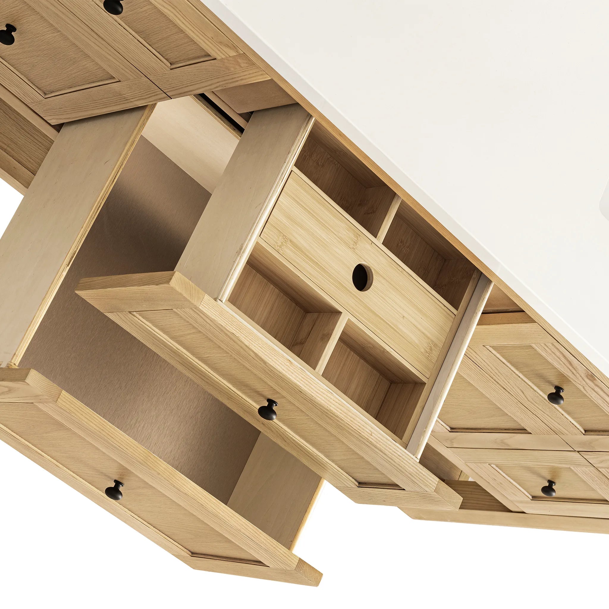 72" Breckenridge Double Vanity Base Only in Light Natural Oak Wireless Charger-Cabinet Only-Not Available image 9