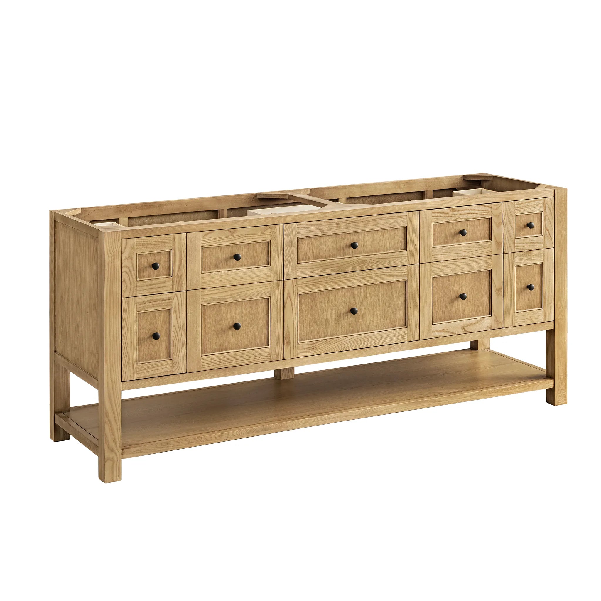 72" Breckenridge Double Vanity Base Only in Light Natural Oak Wireless Charger-Cabinet Only-Not Available image