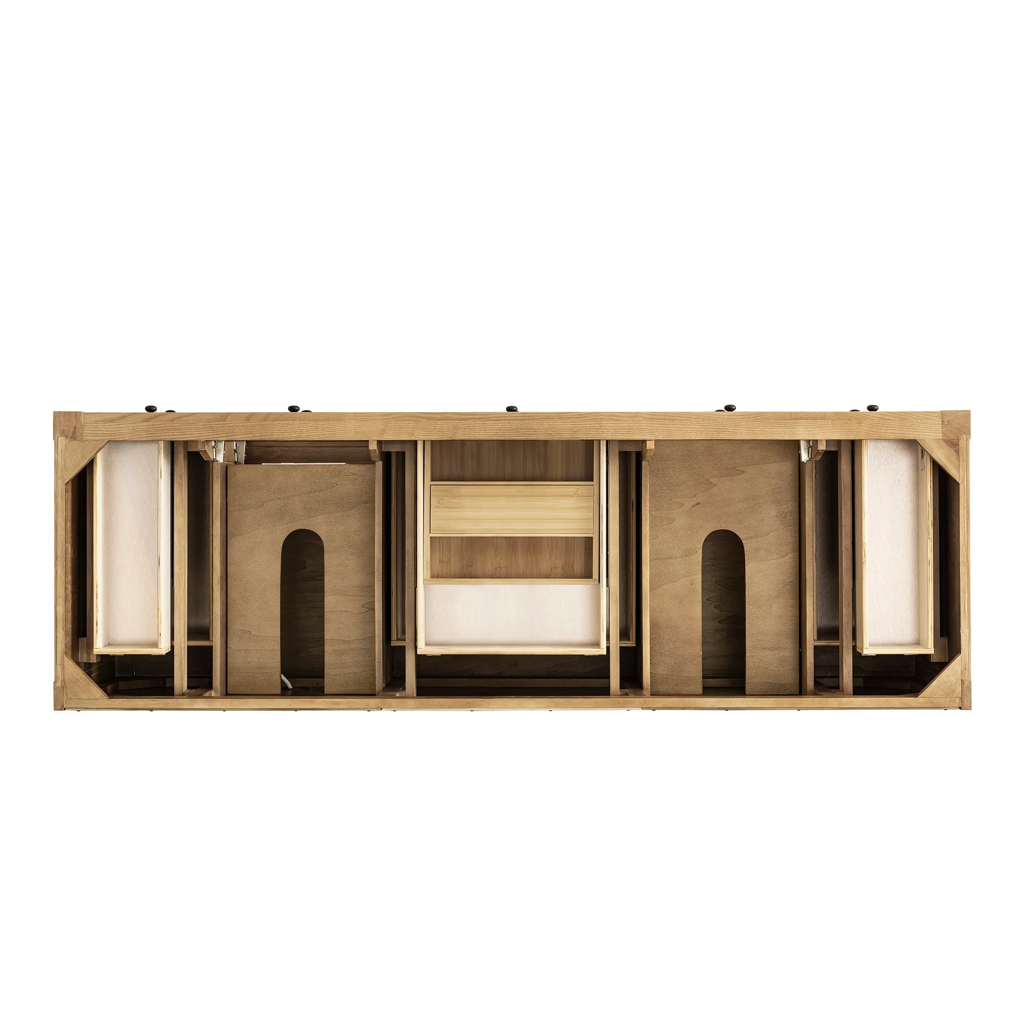 72" Breckenridge Double Vanity Base Only in Light Natural Oak Wireless Charger-Ethereal Noctis Silestone-8" Widespread image 9