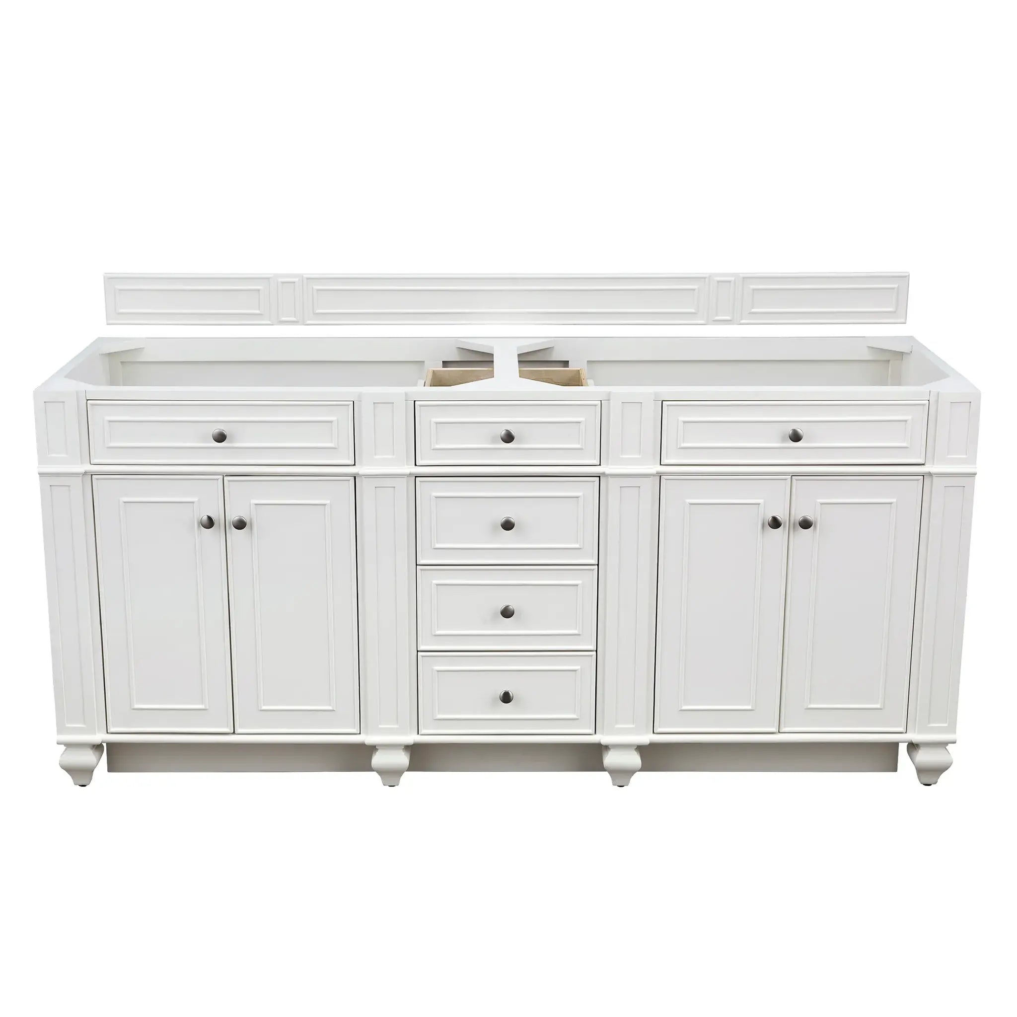72" Bristol Double Vanity in Bright White w/FreePower Wireless Charger-Cabinet Only-Not Available image