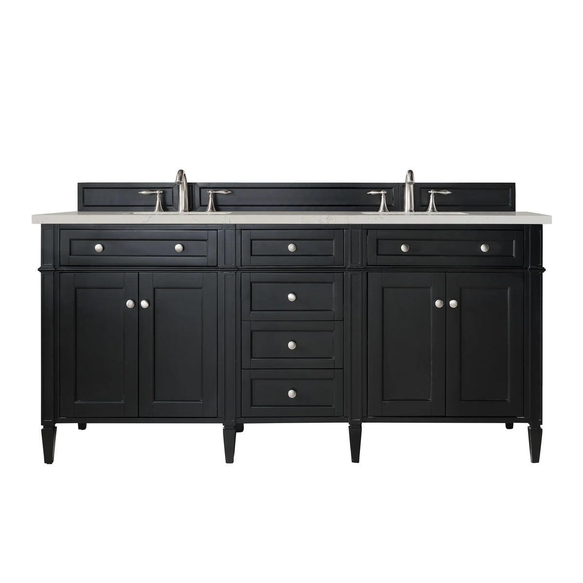 72" Brittany Double Vanity in Black Onyx by James Martin Vanities