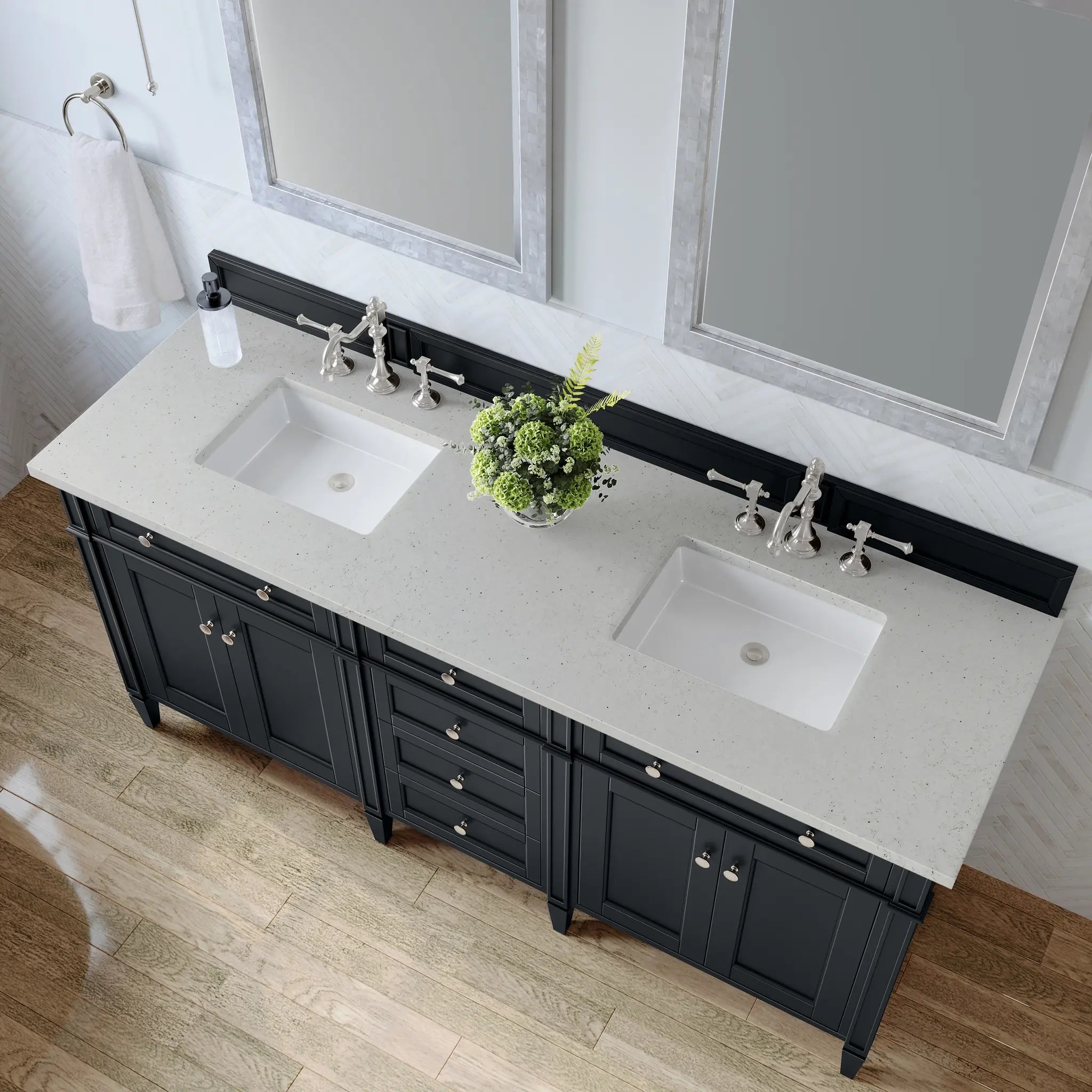 72 Brittany Double Vanity In Black Onyx Standard Lime Delight Silestone 8 Widespread 7