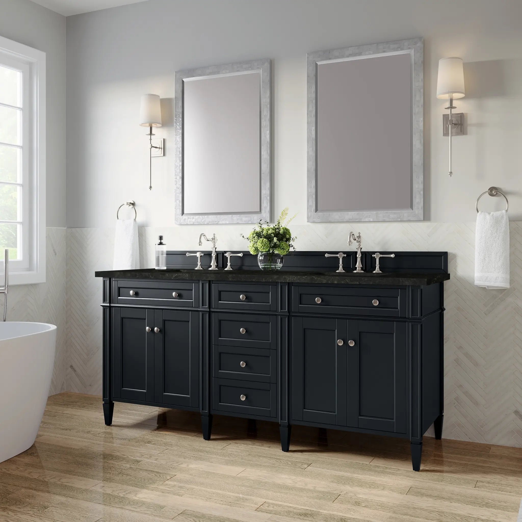 72 Brittany Double Vanity In Black Onyx Standard Phantome Eclos 8 Widespread 4
