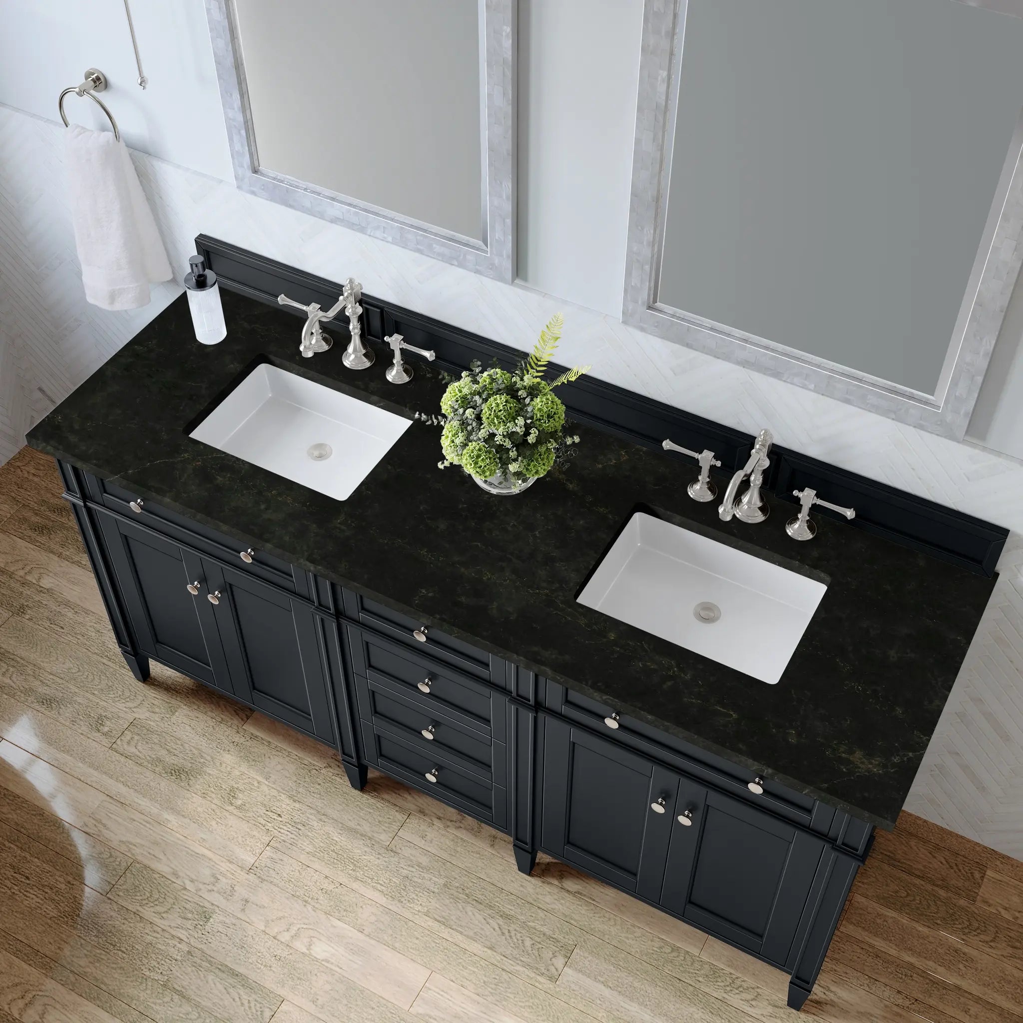 72 Brittany Double Vanity In Black Onyx Standard Phantome Eclos 8 Widespread 6