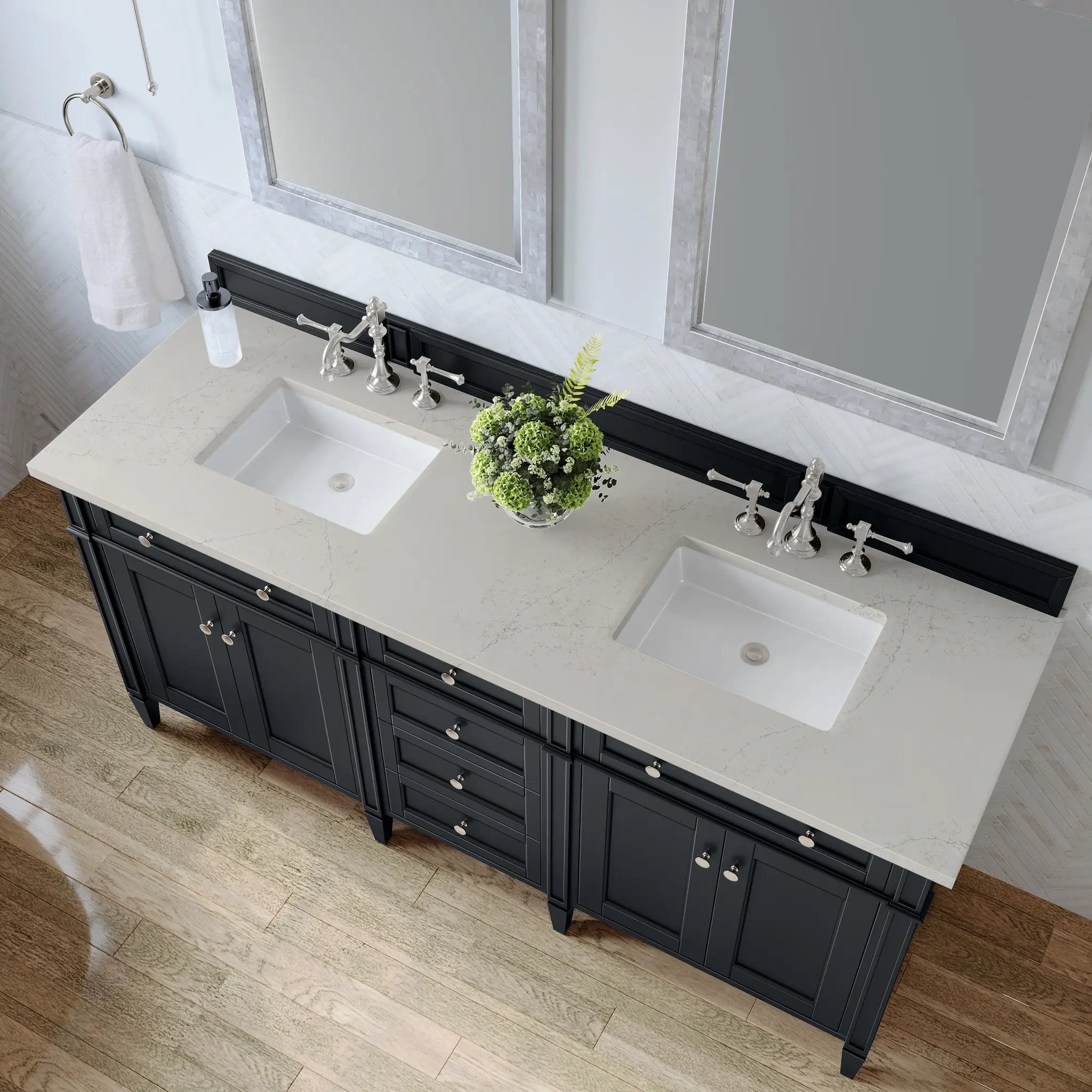 72 Brittany Double Vanity In Black Onyx Standard Siberian Silestone 8 Widespread 6