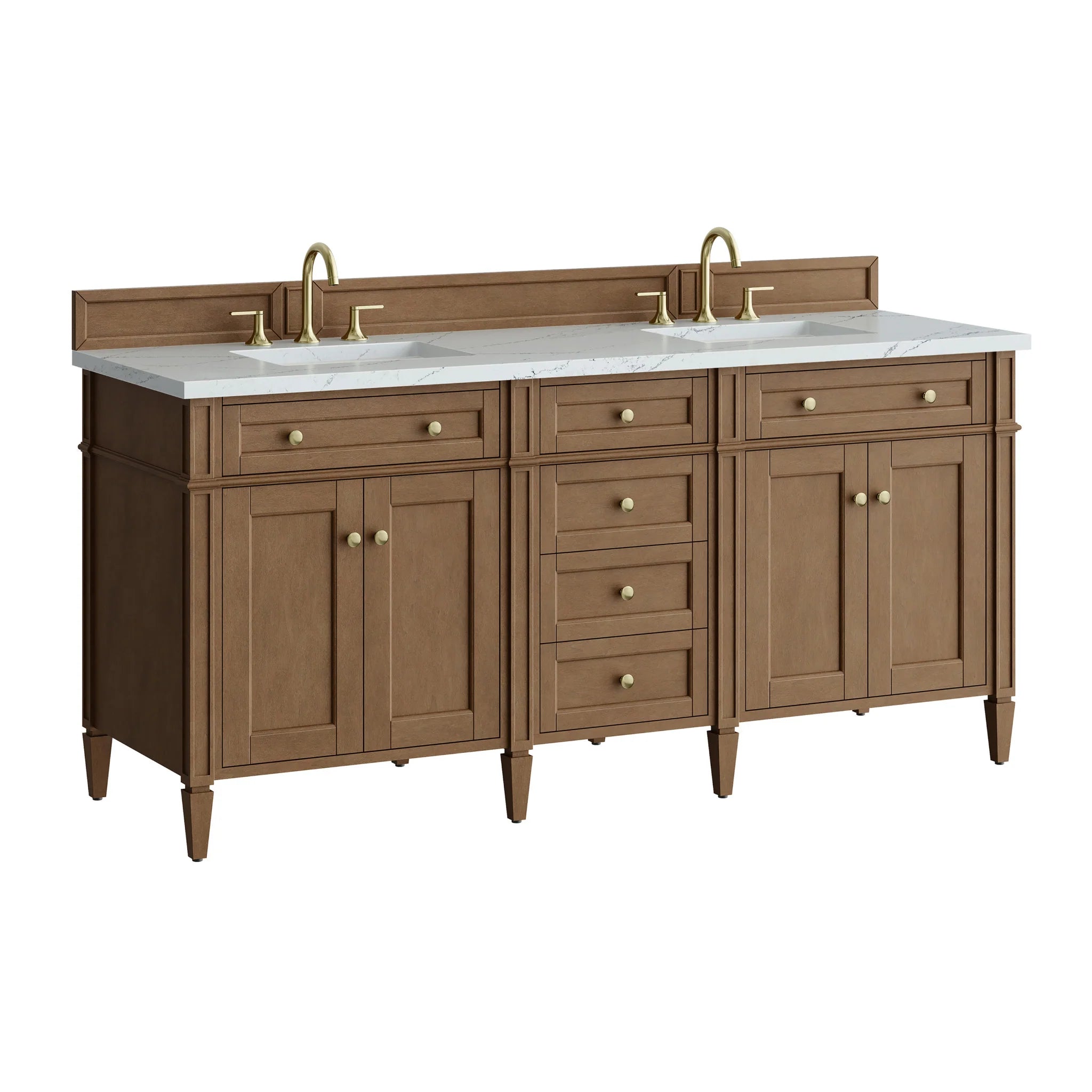 72" Brittany Double Vanity in Pecan by James Martin Vanities-Ethereal Noctis Silestone 10