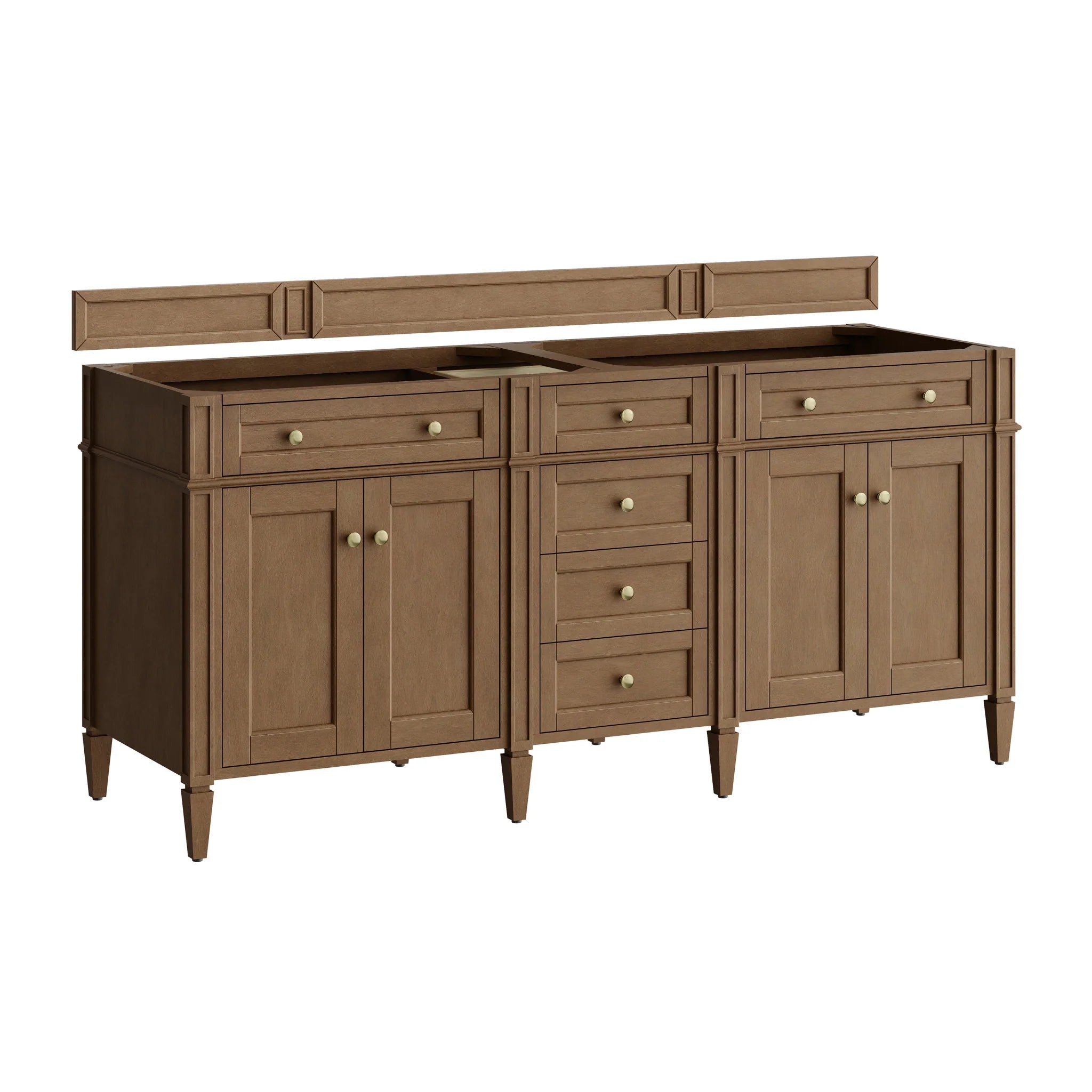 72" Brittany Double Vanity in Pecan by James Martin Vanities-Siberian Silestone 8