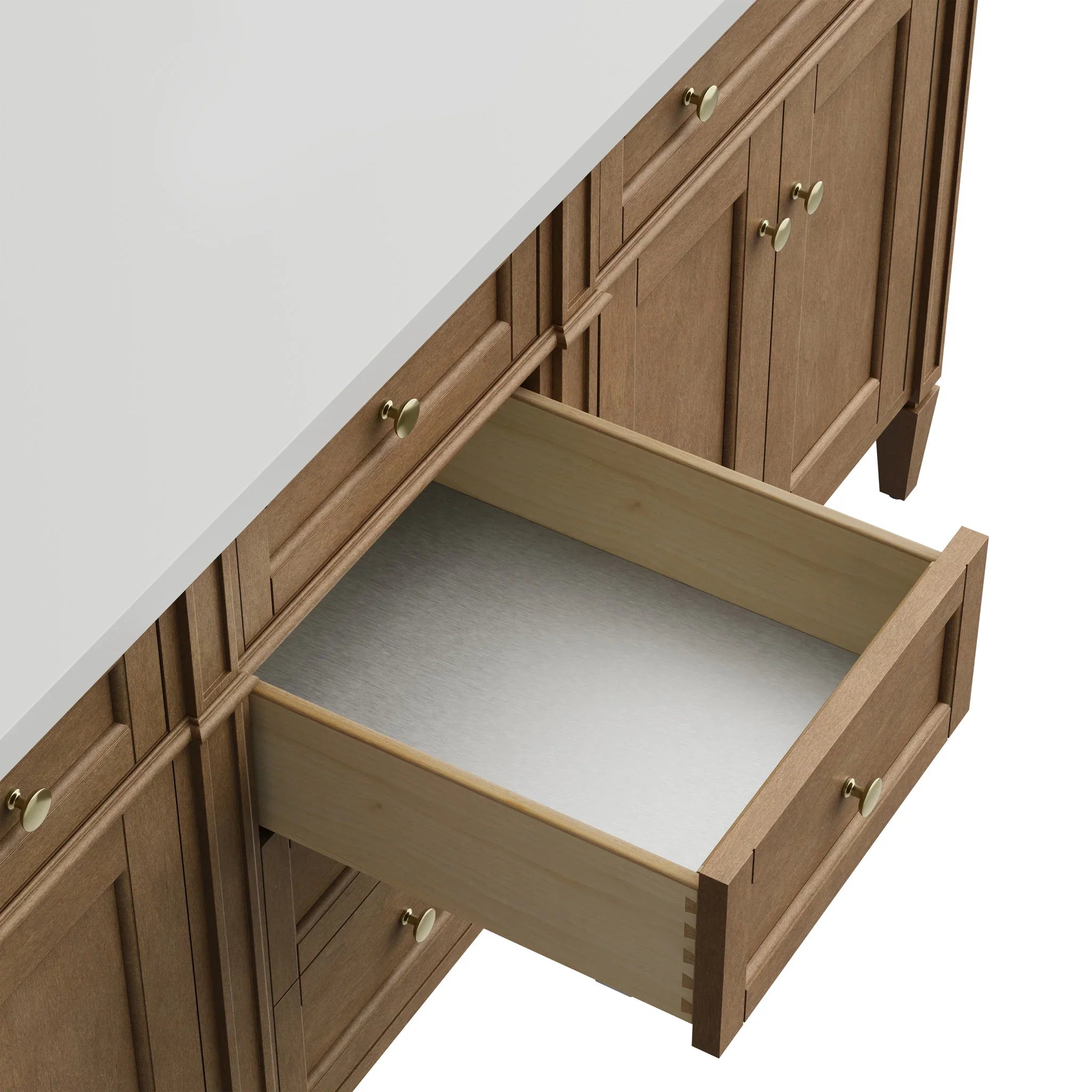 72" Brittany Double Vanity in Pecan w/FreePower Wireless Charger by James Martin Vanities-Eternal Jasmine Pearl Silestone 16