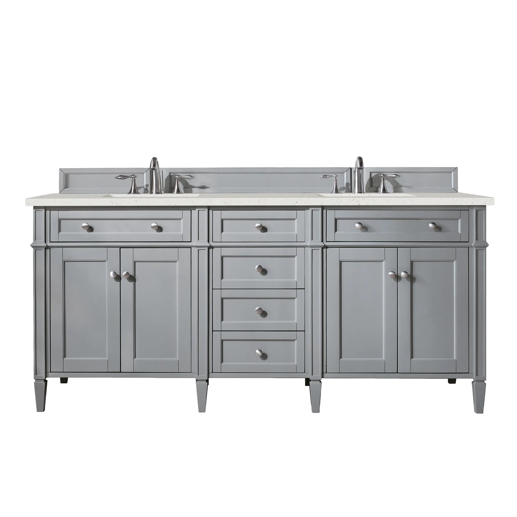 72" Brittany Double Vanity in Urban Gray-Lime Delight Silestone-8" Widespread image
