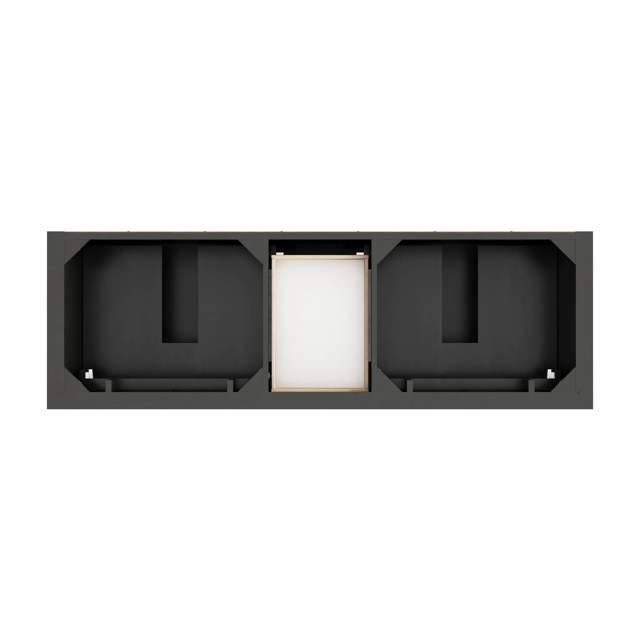 72" Brookfield Double Vanity in Black Onyx Wireless Charger-Eternal Jasmine Pearl Silestone-8" Widespread image 7