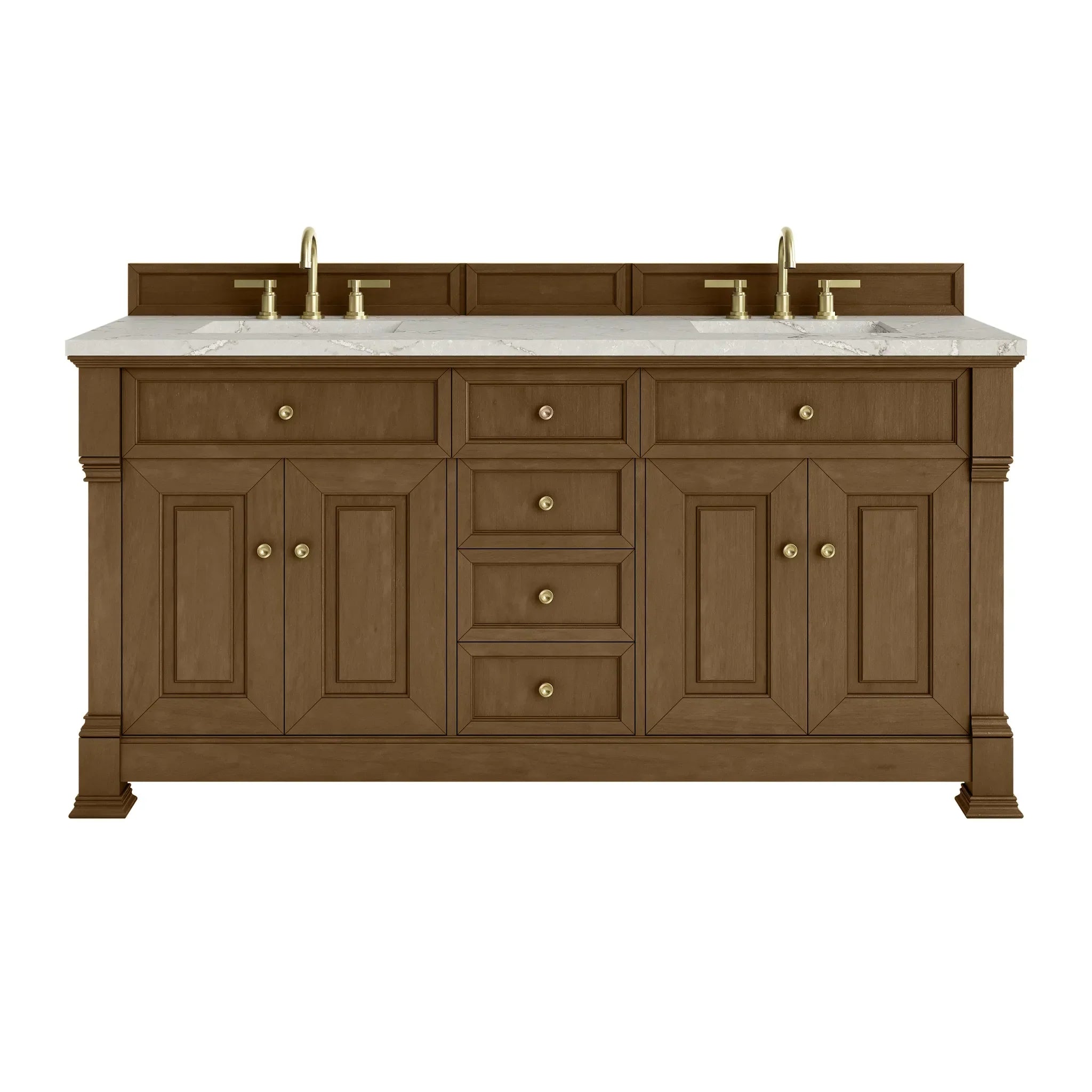 72" Brookfield Double Vanity in Honey Oak by James Martin Vanities - AURA Modern Home